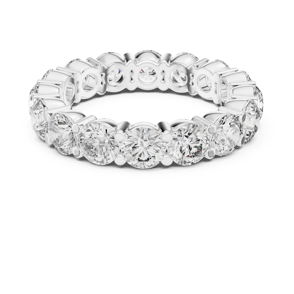 Round Diamond Wide Double Row Pavé Eternity Band
