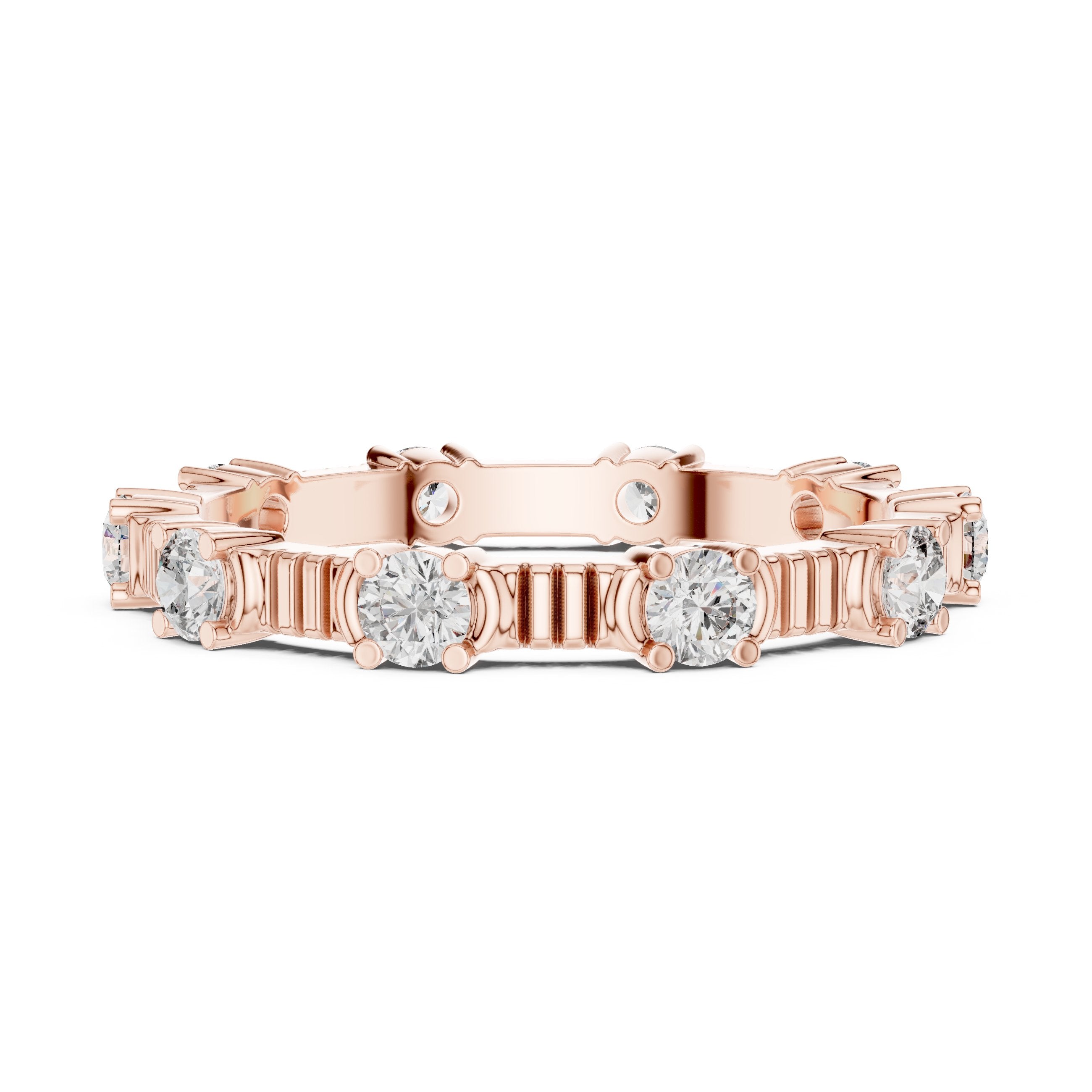 Radiant Channel Set Diamond Engagement Ring in Rose Gold - VYKA Diamonds
