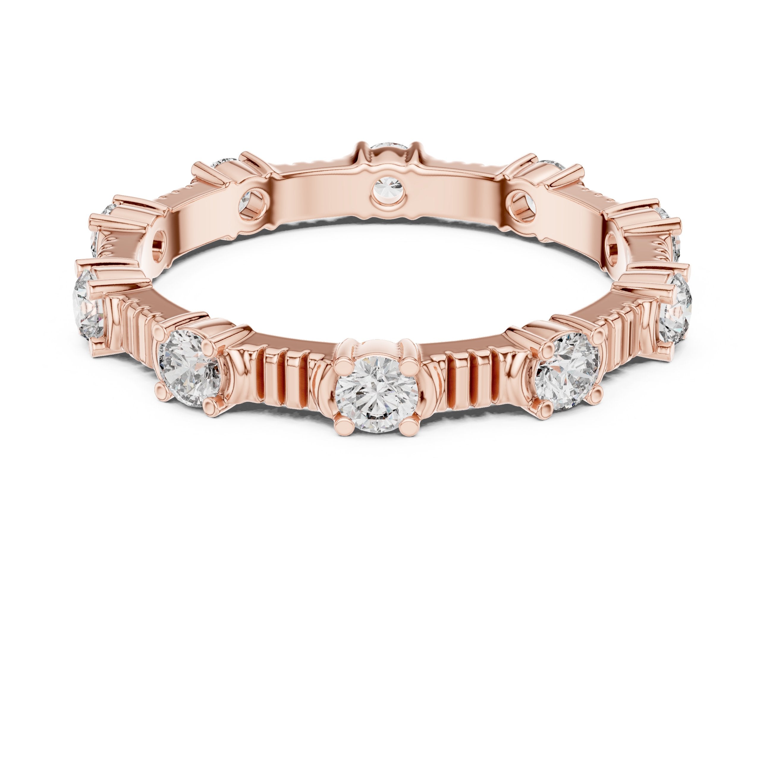 Radiant Channel Set Diamond Engagement Ring in Rose Gold - VYKA Diamonds