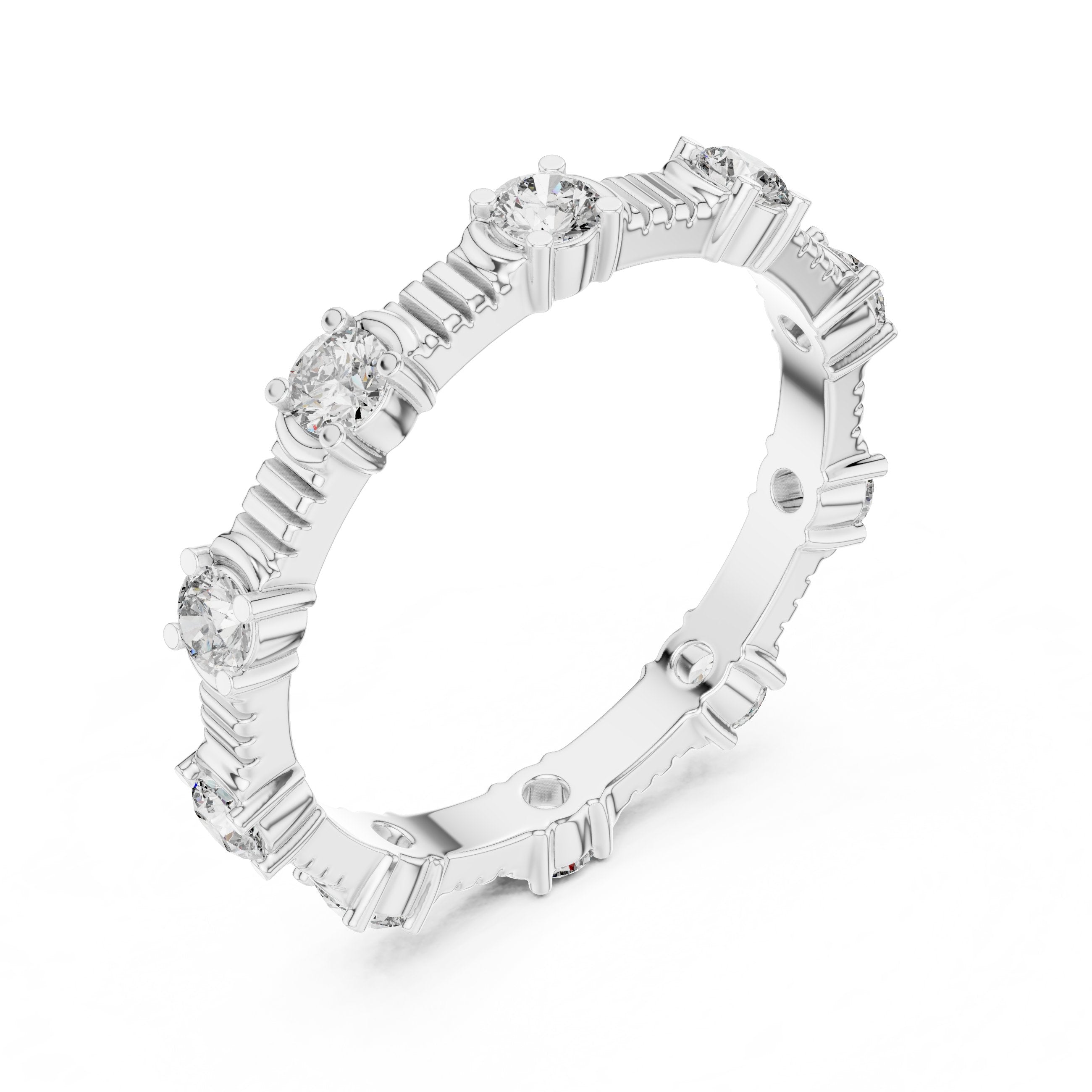 Radiant Channel Set Diamond Engagement Ring in White Gold - VYKA Diamonds