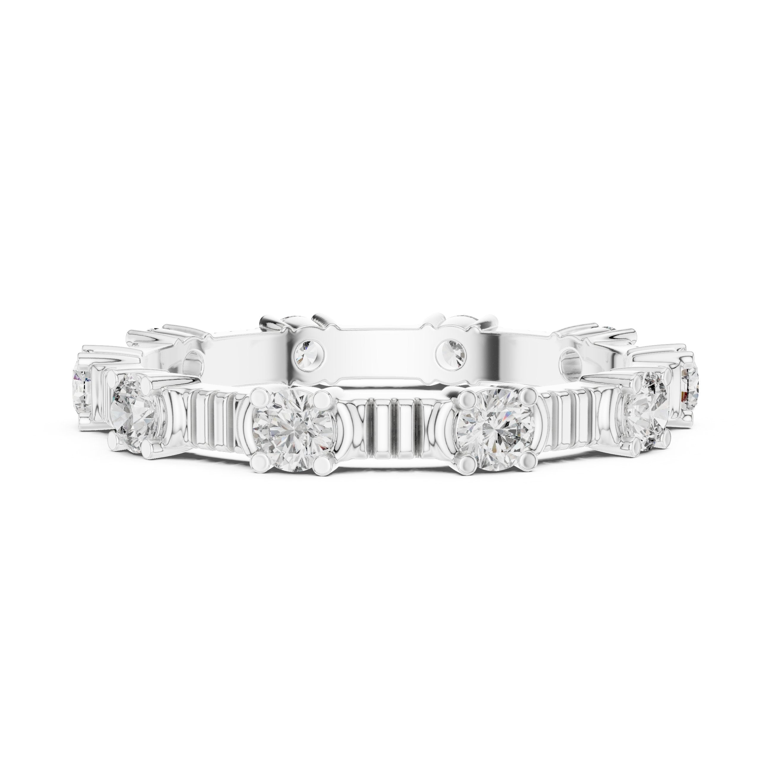 Radiant Channel Set Diamond Engagement Ring in White Gold - VYKA Diamonds