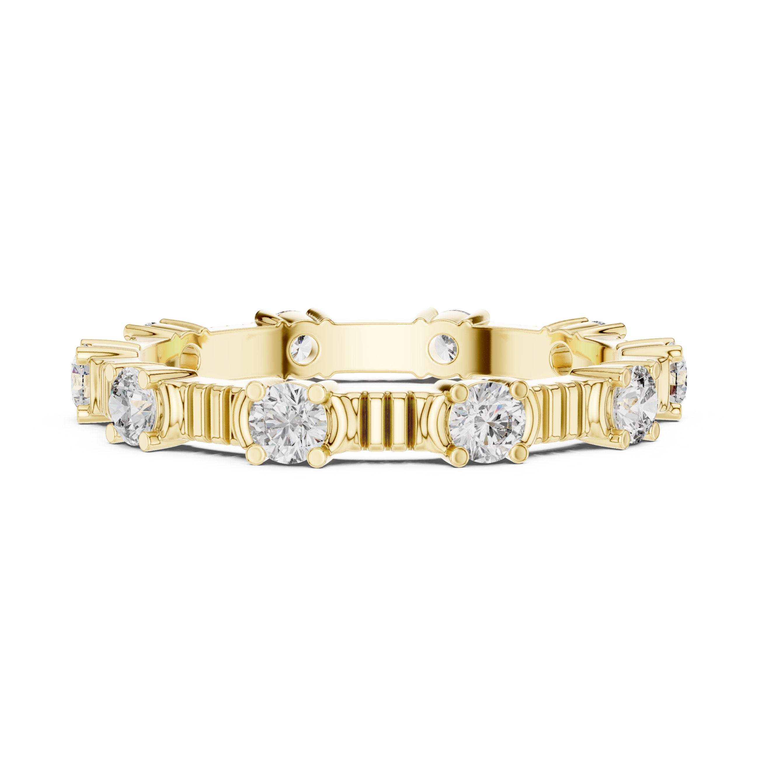 Radiant Channel Set Diamond Engagement Ring in Yellow Gold - VYKA Diamonds