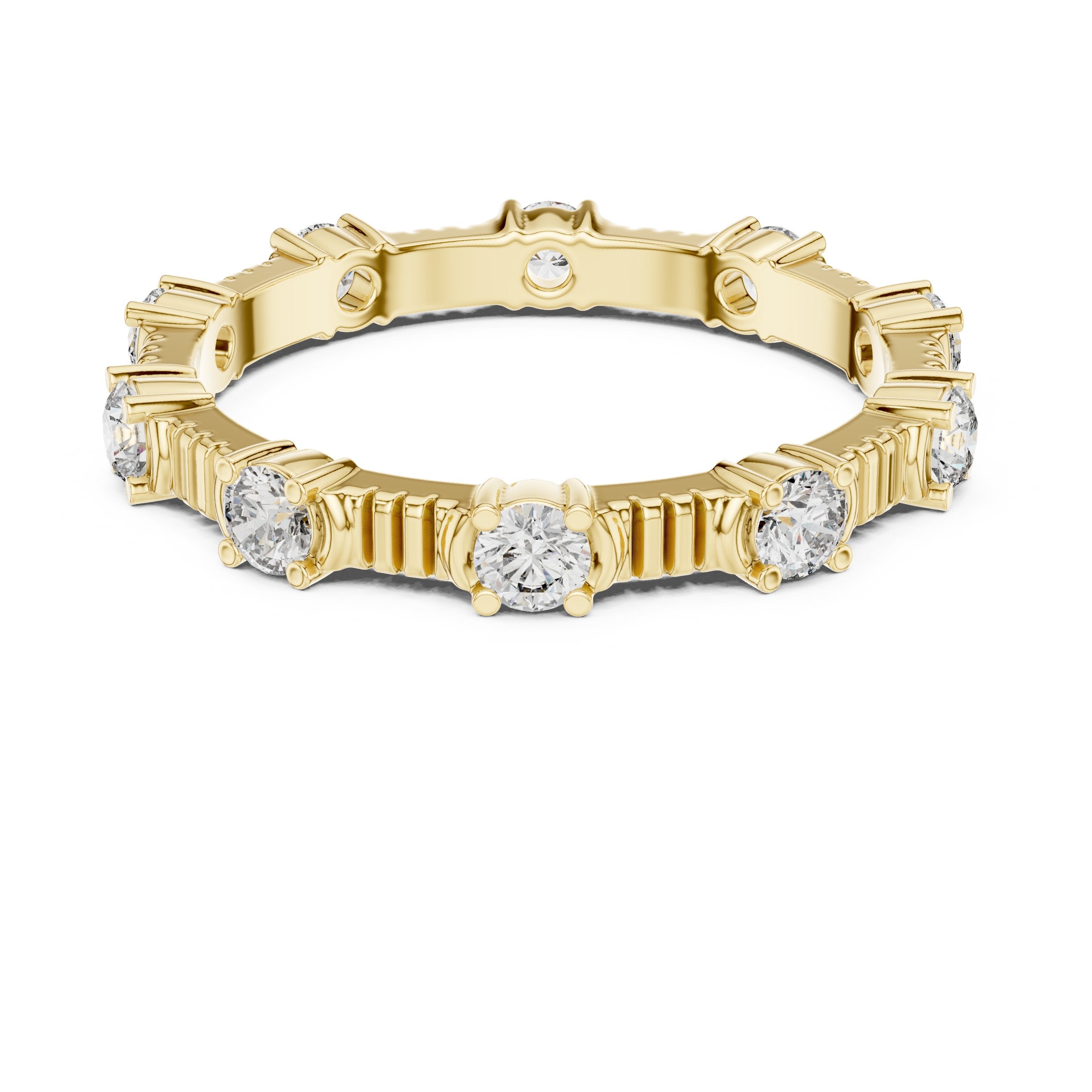Radiant Channel Set Diamond Engagement Ring in Yellow Gold - VYKA Diamonds
