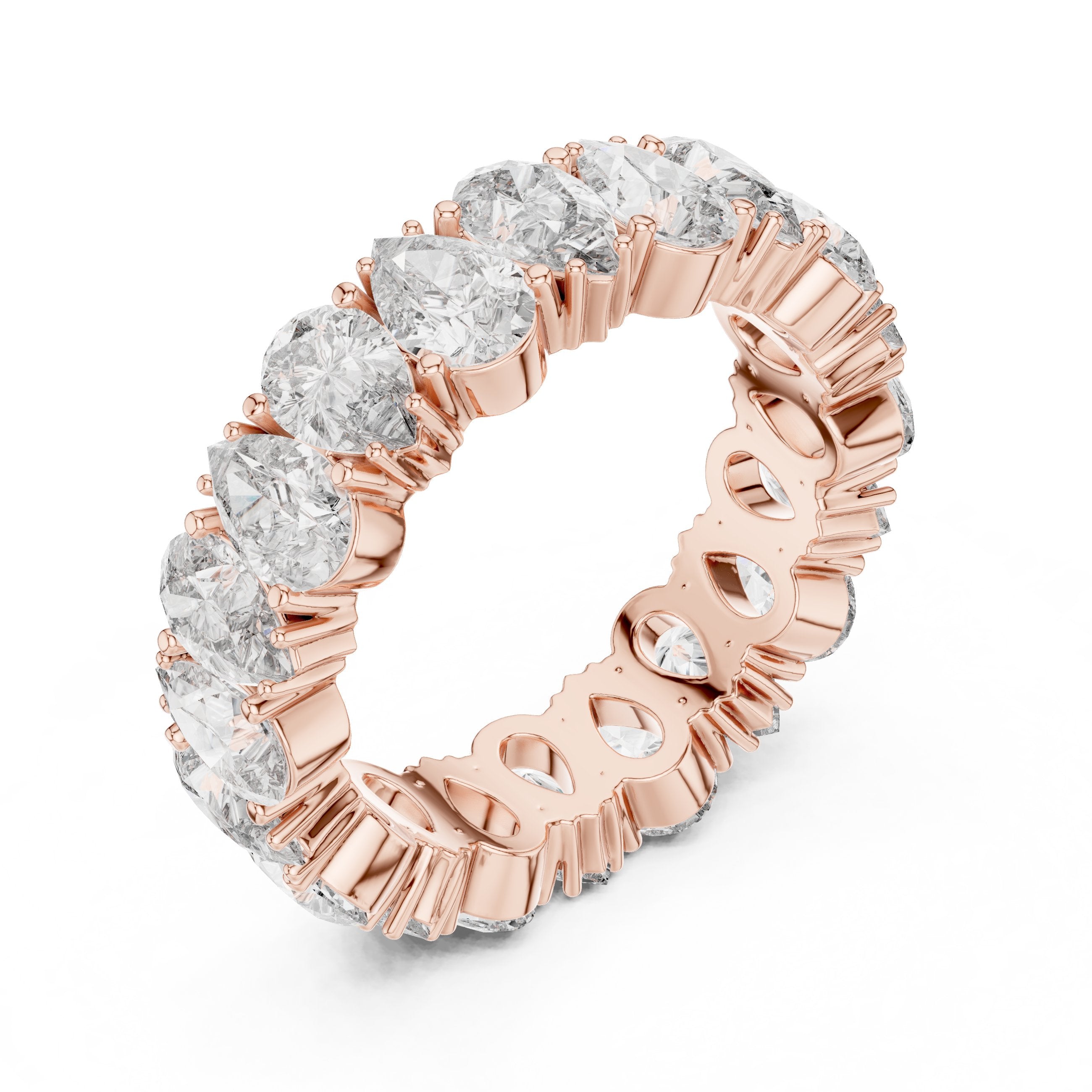 Pear Diamond Eternity Band in Rose Gold - VYKA Diamonds