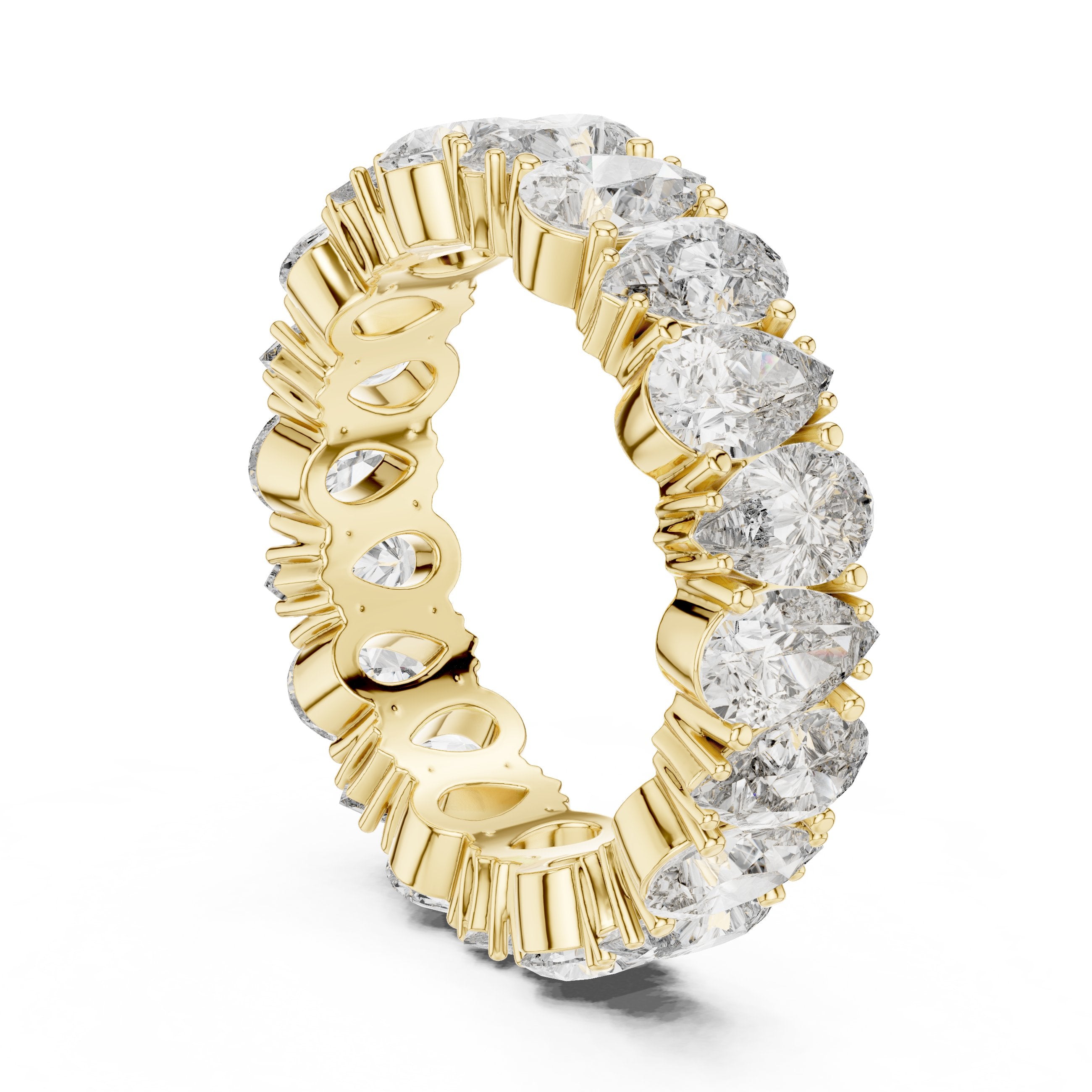 Pear Diamond Eternity Band in Yellow Gold - VYKA Diamonds