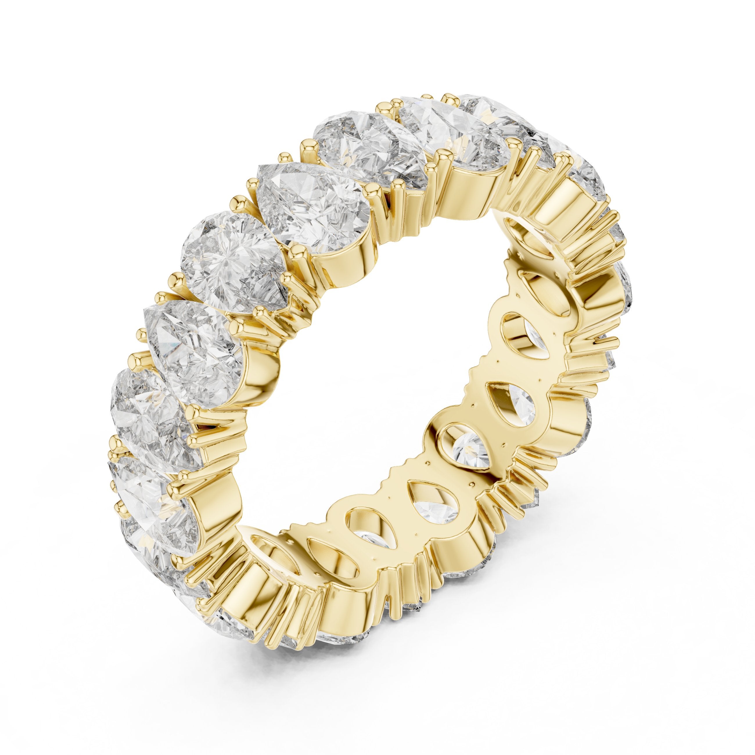 Pear Diamond Eternity Band in Yellow Gold - VYKA Diamonds