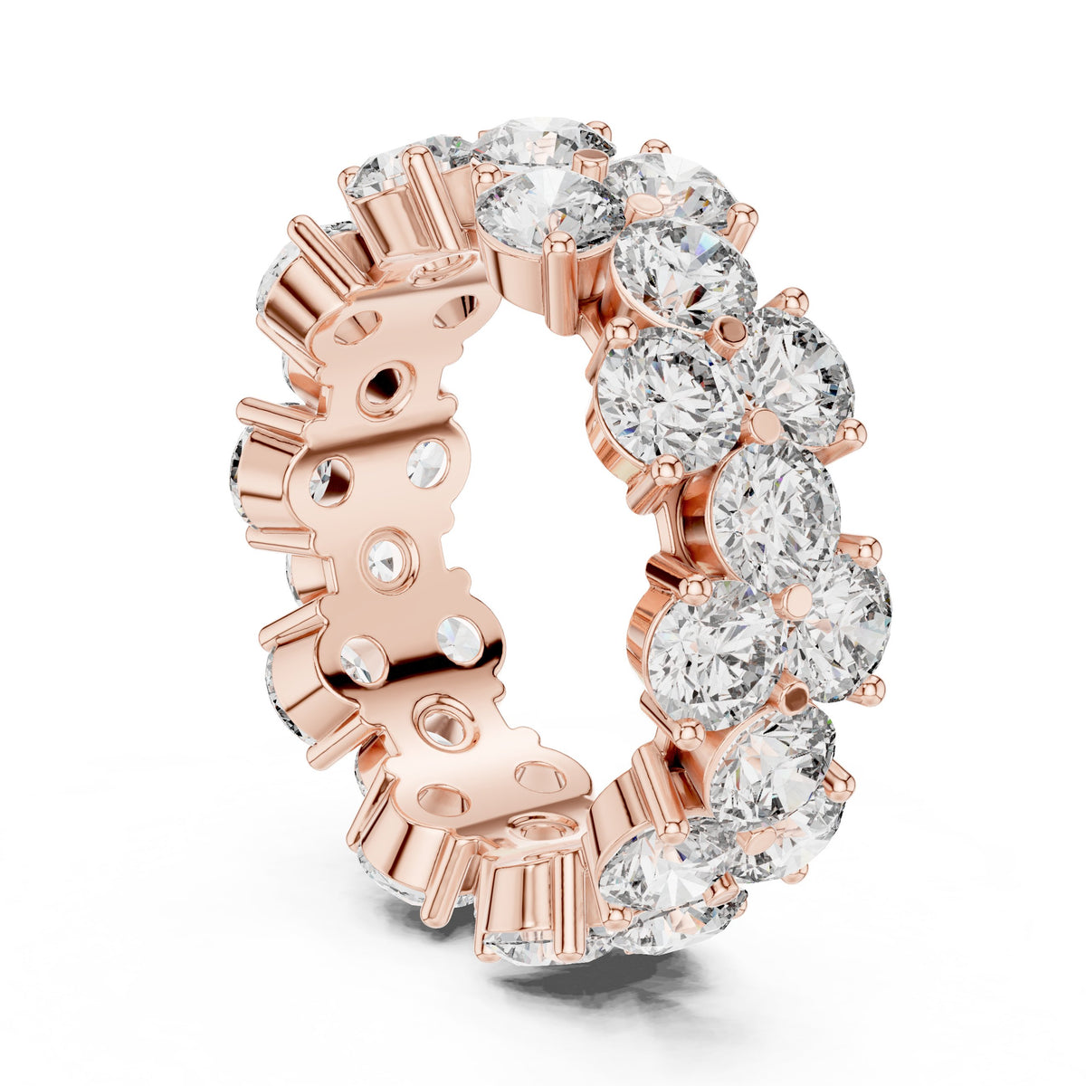Round Diamond Shared Prong Eternity Band