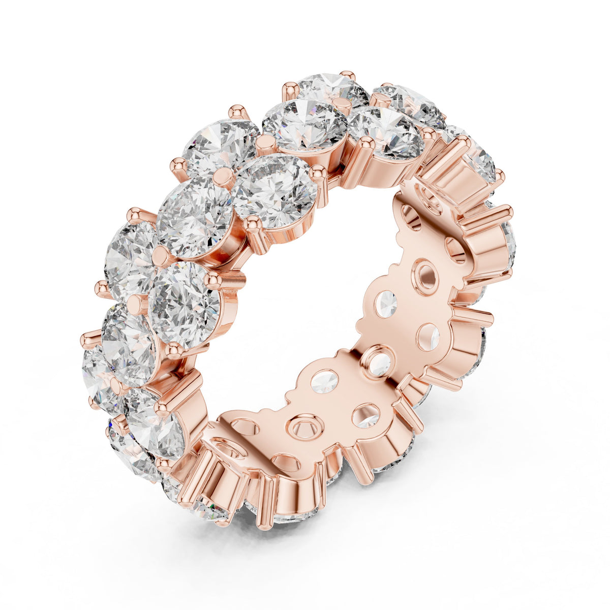 Round Diamond Shared Prong Eternity Band
