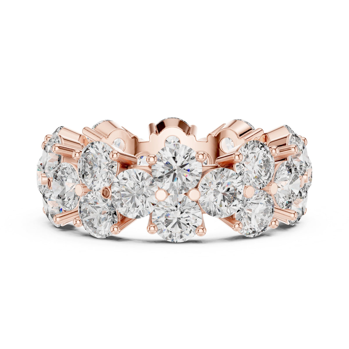 Round Diamond Shared Prong Eternity Band