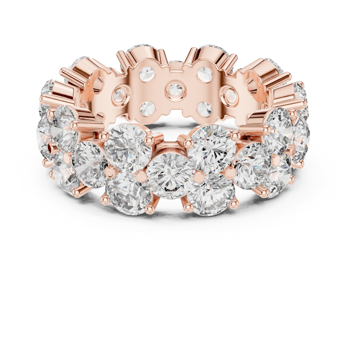 Round Diamond Shared Prong Eternity Band
