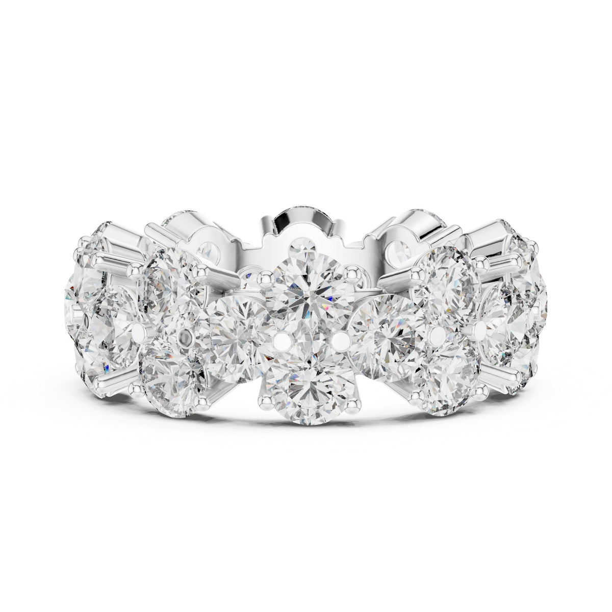 Round Diamond Shared Prong Eternity Band