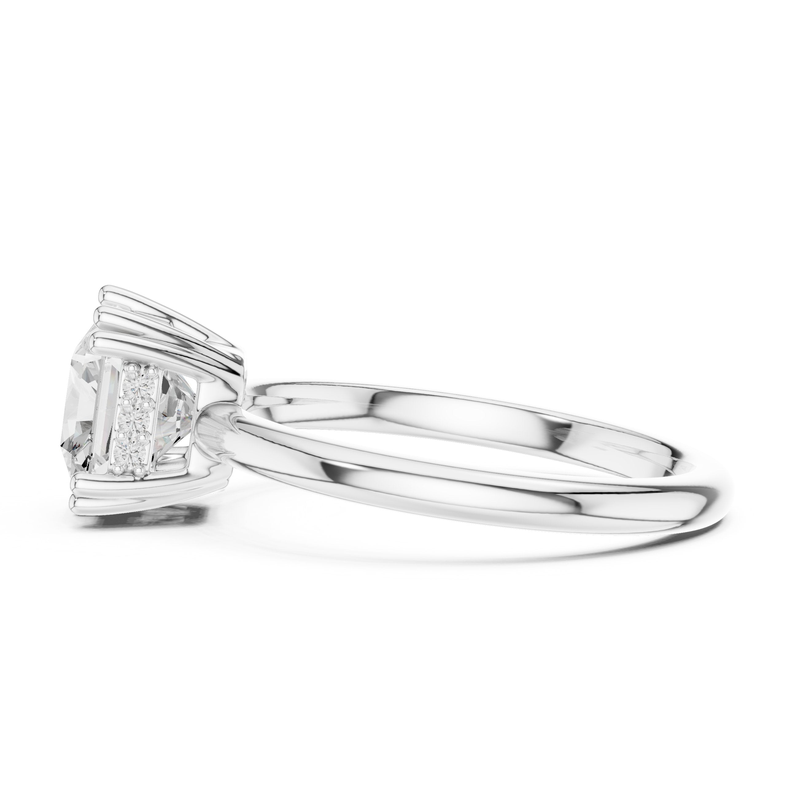 Radiant Cut Eight Prong Solitaire Engagement Ring in White Gold - VYKA Diamonds