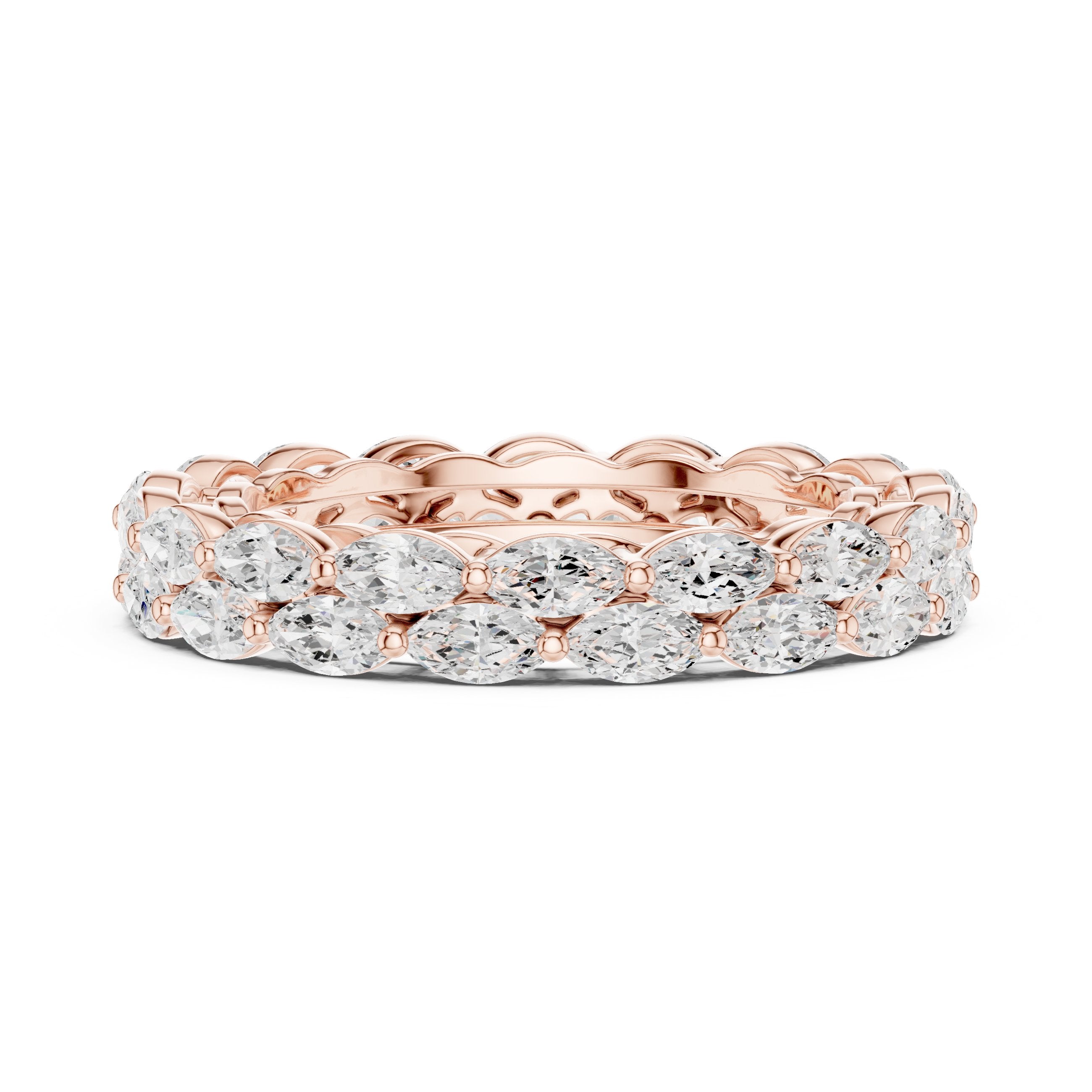 Marquise Cut East-West Diamond Eternity Band in Rose Gold - VYKA Diamonds