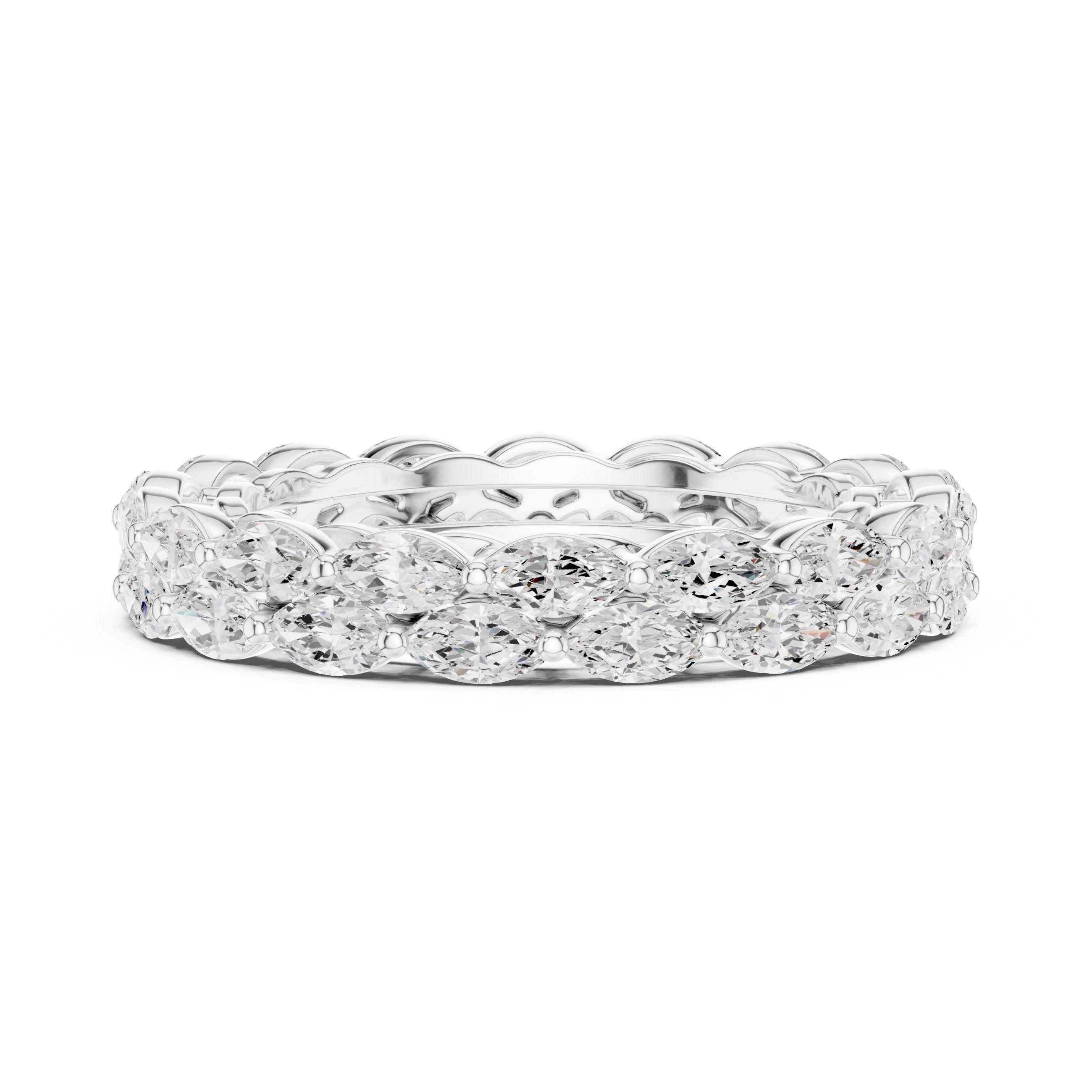 Marquise Cut East-West Diamond Eternity Band in White Gold - VYKA Diamonds