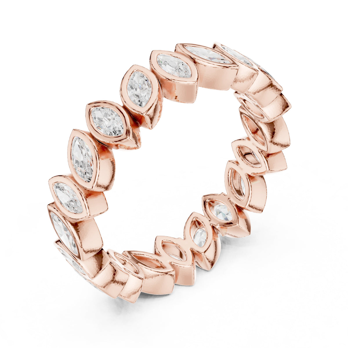 Marquise Diamond Bezel Set Eternity Band