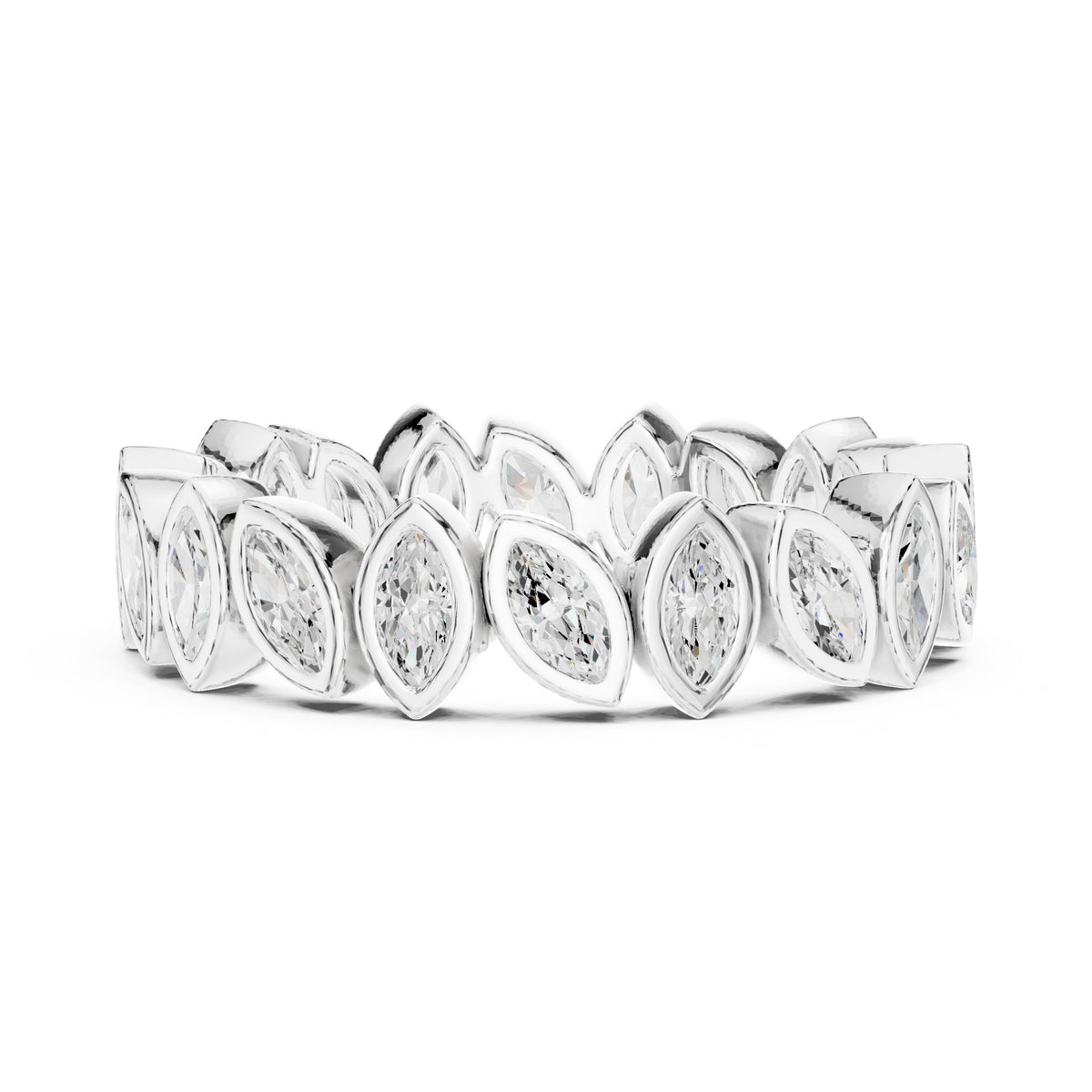 Marquise Diamond Bezel Set Eternity Band