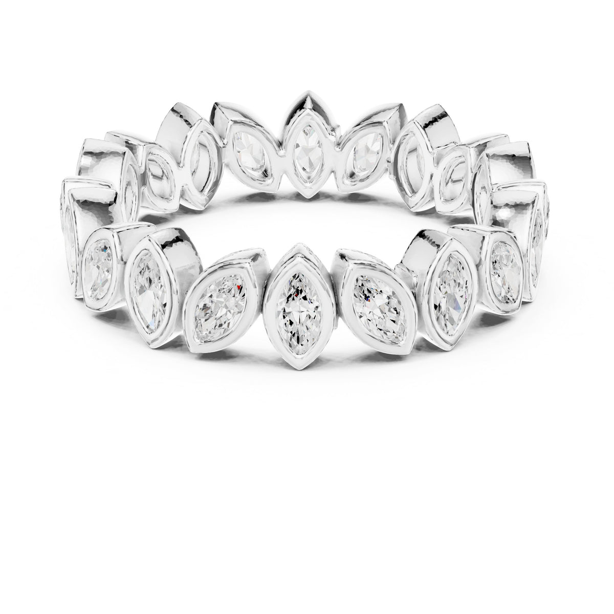 Marquise Diamond Bezel Set Eternity Band