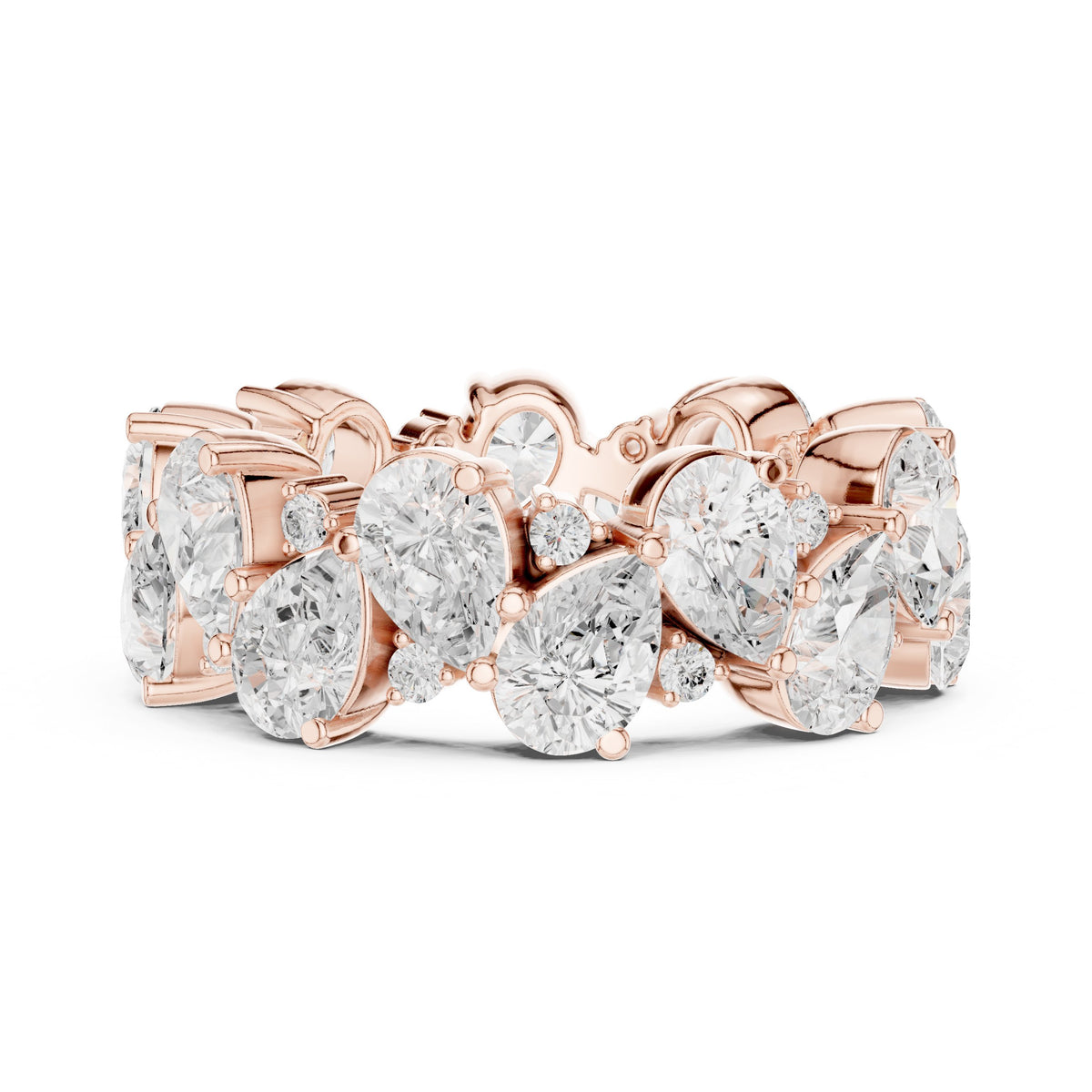 Pear and Round Diamond Mixed Eternity Band
