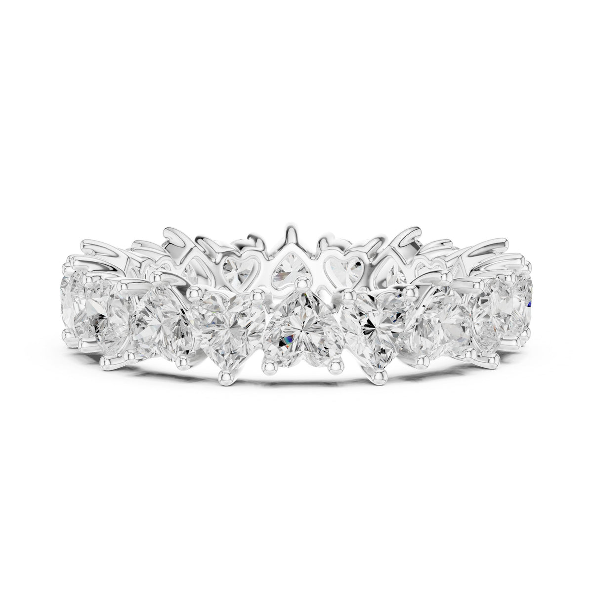 Heart Cut Petite Diamond Eternity Band
