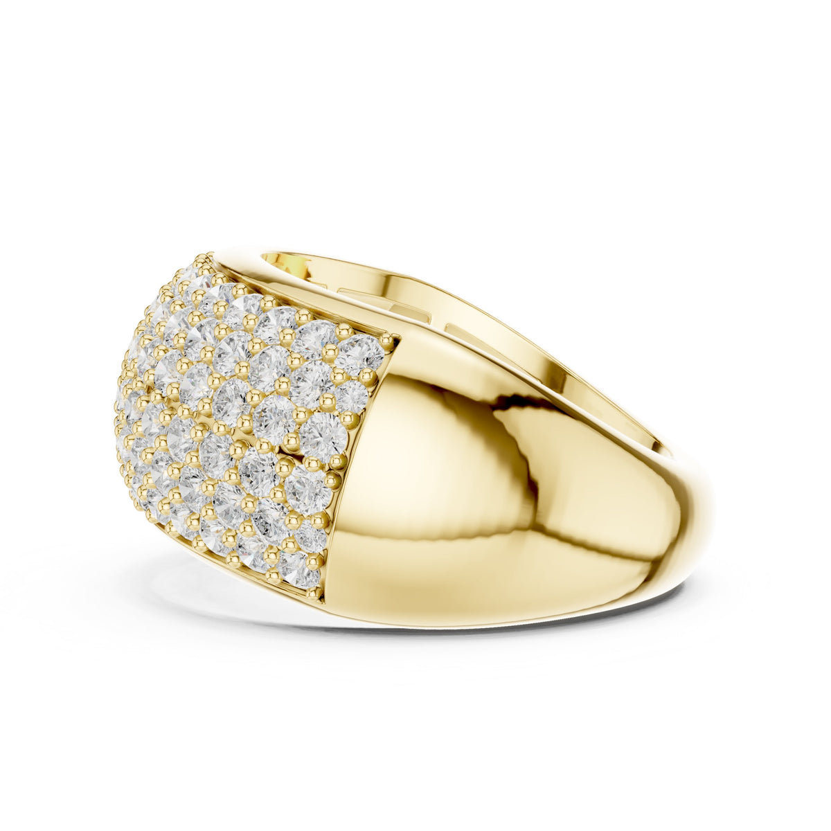 Round Diamond Wide Multi-Row Pavé Anniversary Band
