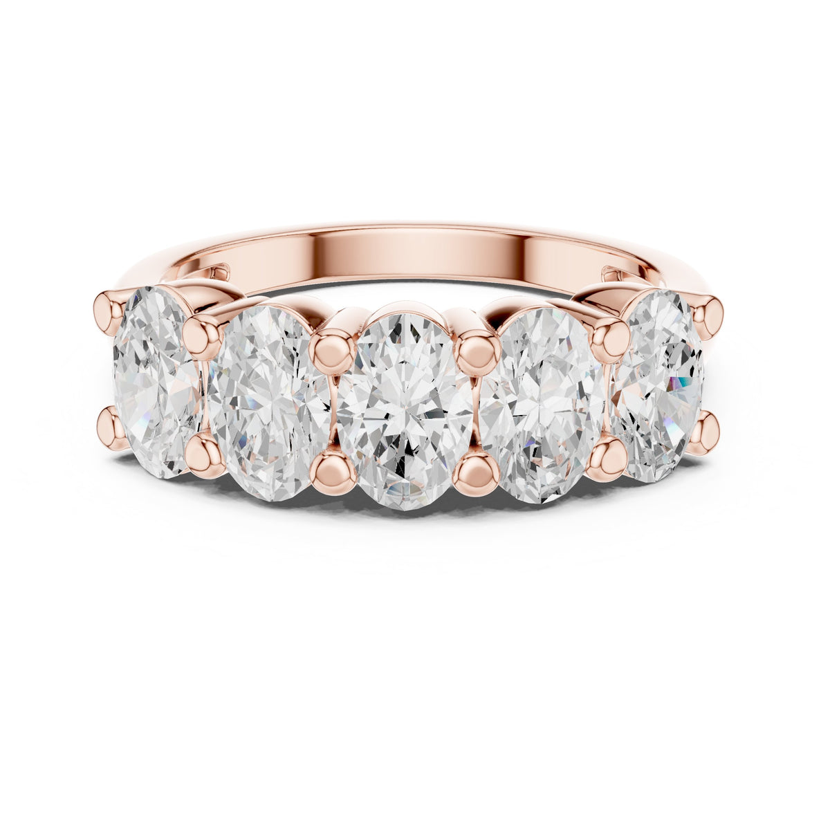 Oval Diamond Five Stone Anniversary Band