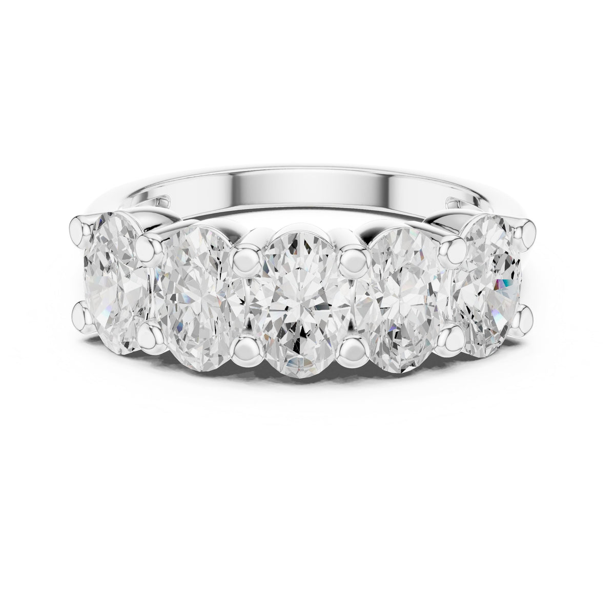 Oval Diamond Five Stone Anniversary Band