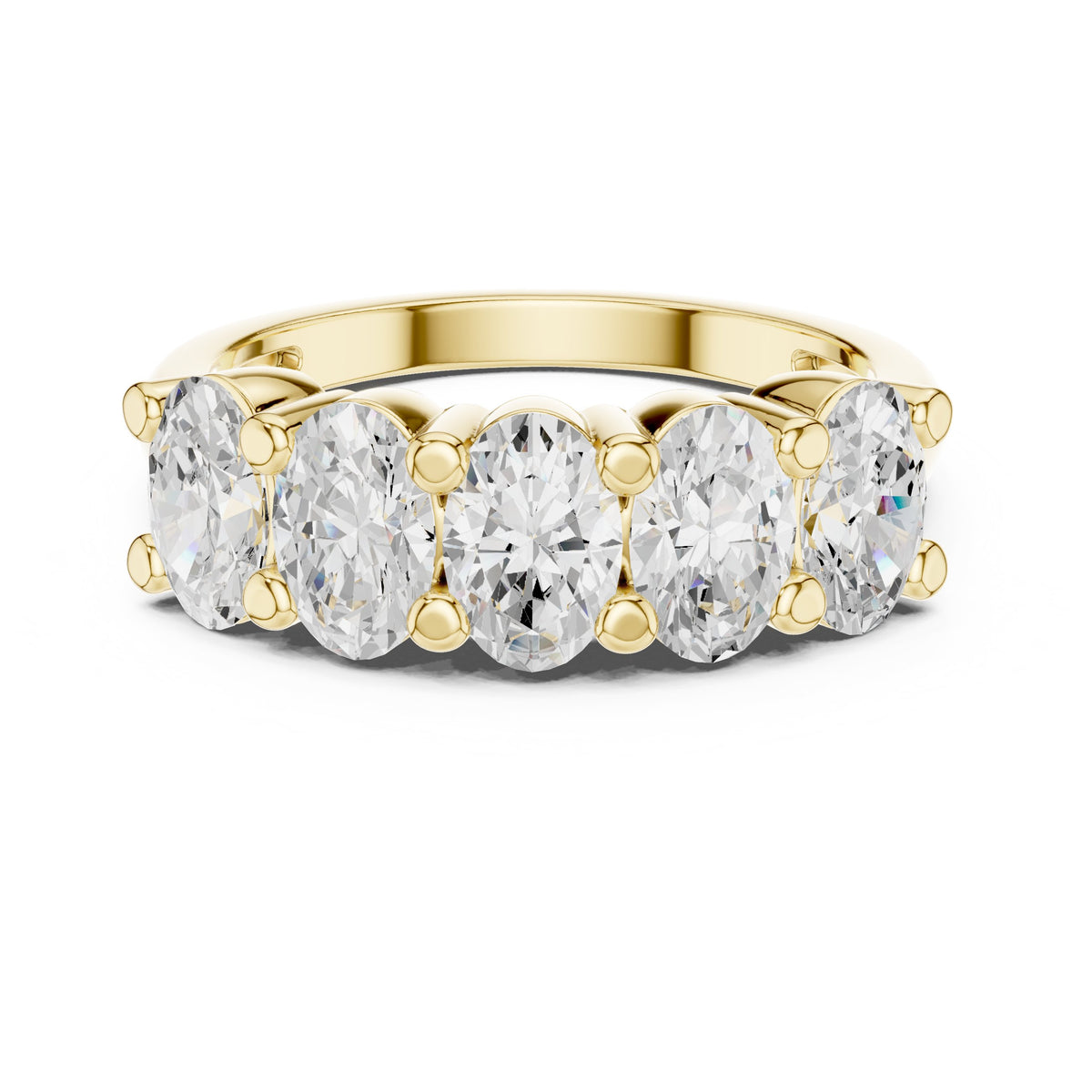 Oval Diamond Five Stone Anniversary Band