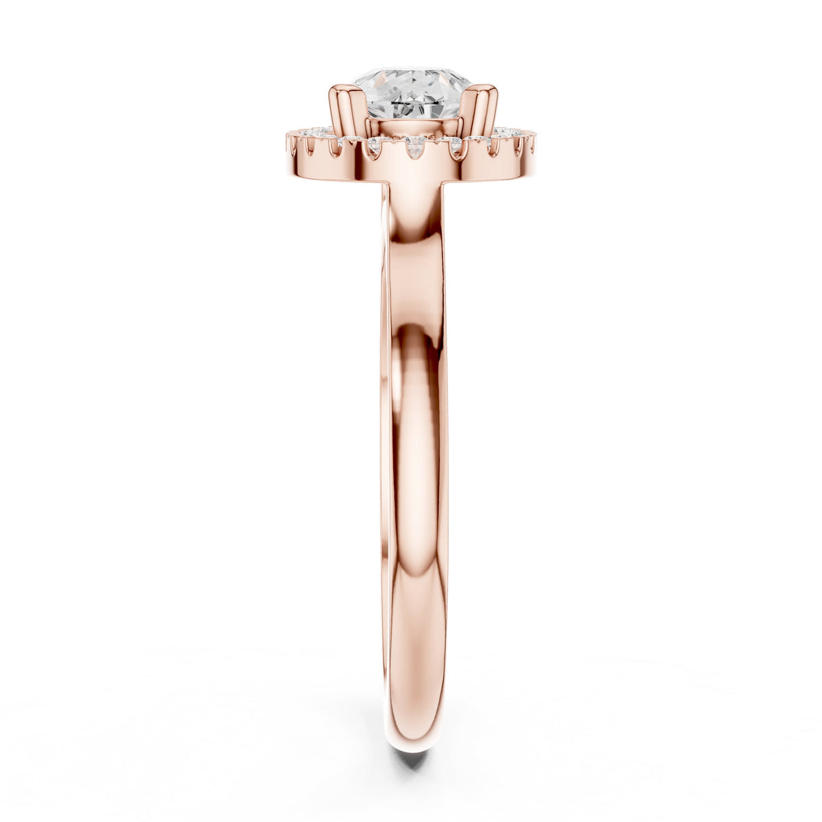 Pear Diamond East-West Halo Engagement Ring