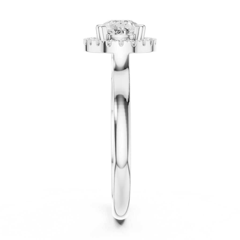 Pear Diamond East-West Halo Engagement Ring