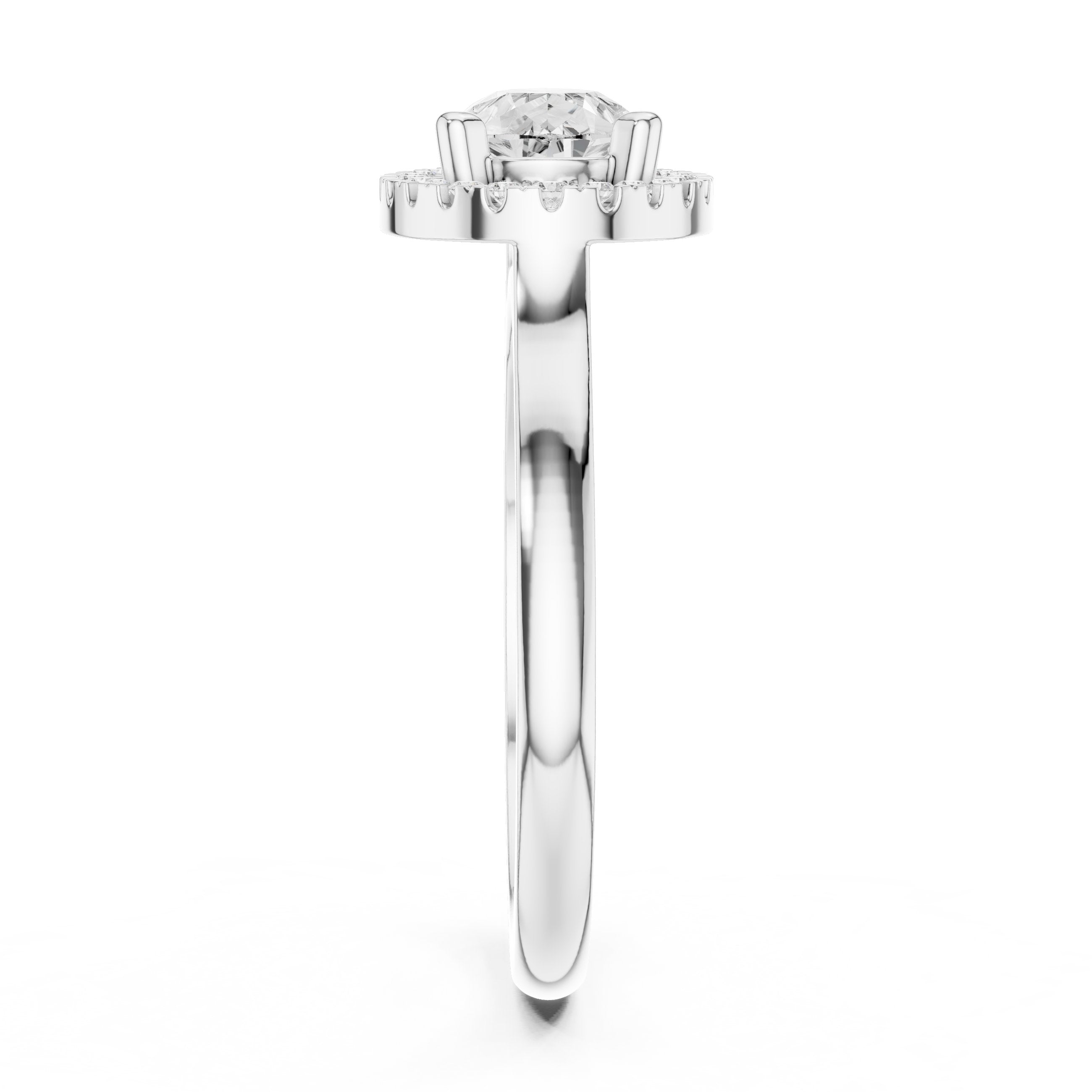 Pear Diamond East-West Halo Engagement Ring