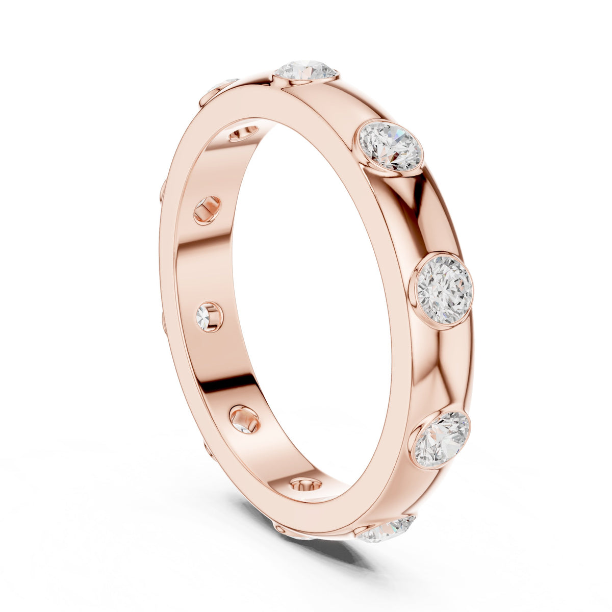 Round Diamond Studded Eternity Band