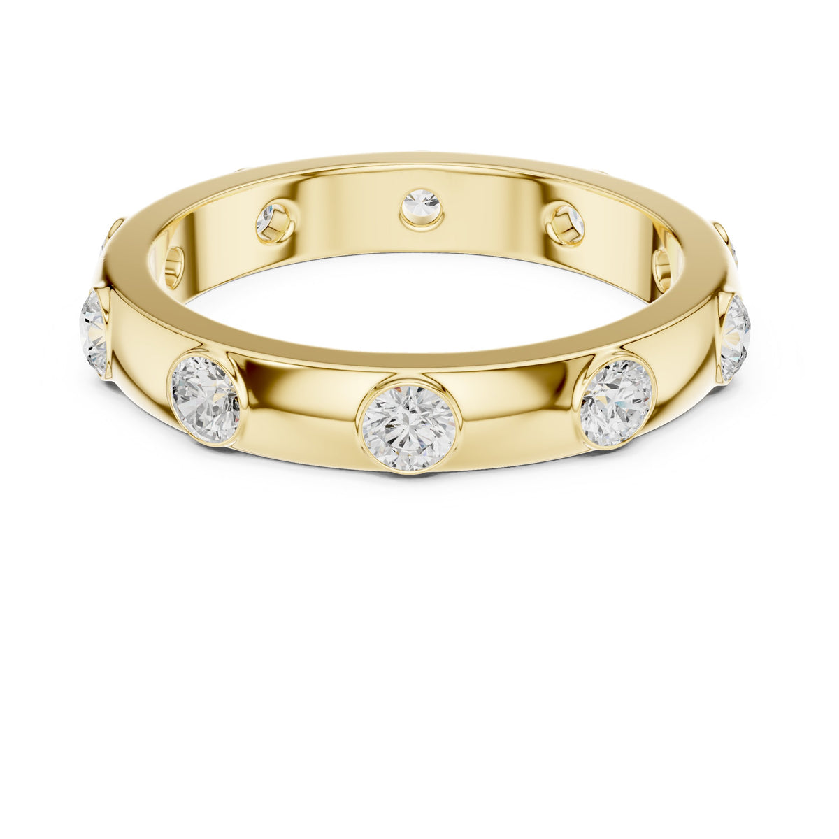 Round Diamond Studded Eternity Band