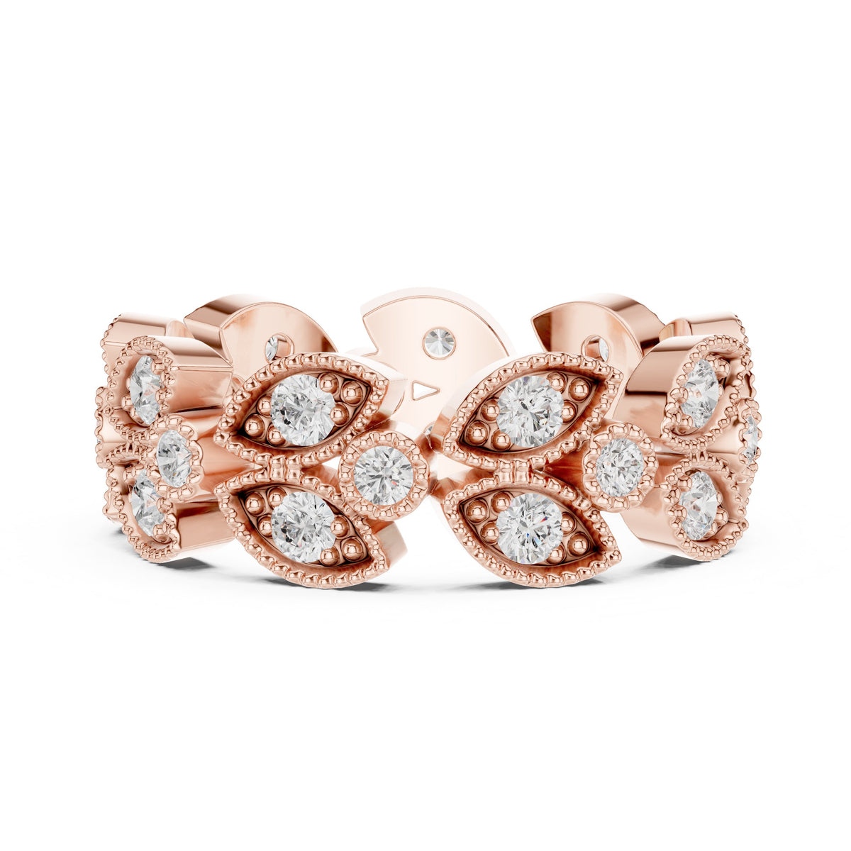 Round Diamond Cluster Halo Engagement Ring with Decorative Band