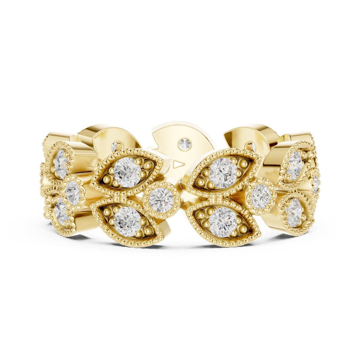Round Diamond Cluster Halo Engagement Ring with Decorative Band