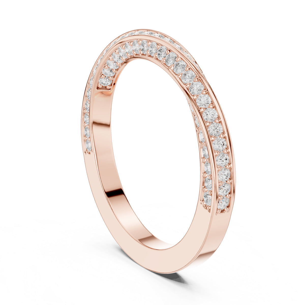 Round Diamond Twisted Pavé Eternity Band