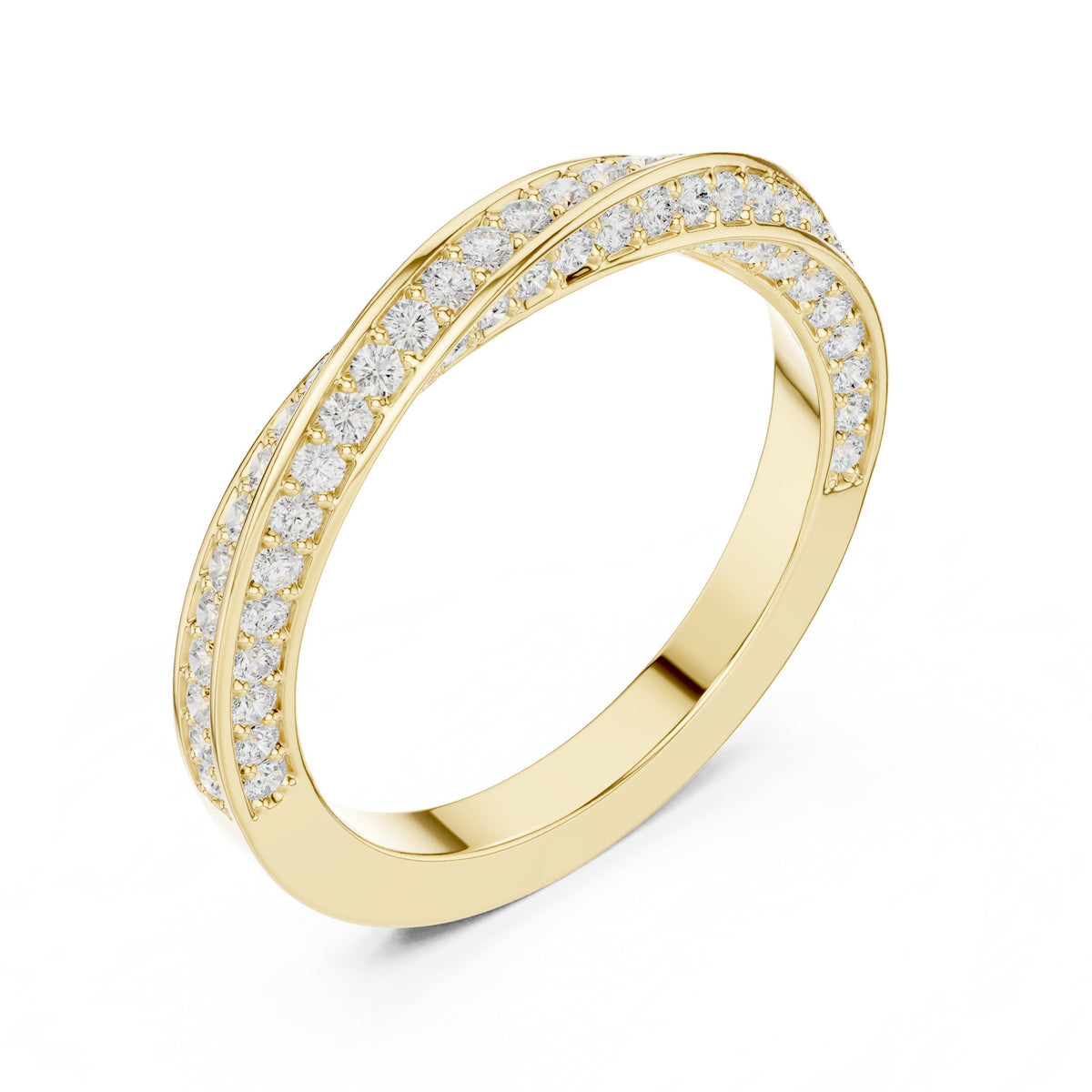 Round Diamond Twisted Pavé Eternity Band