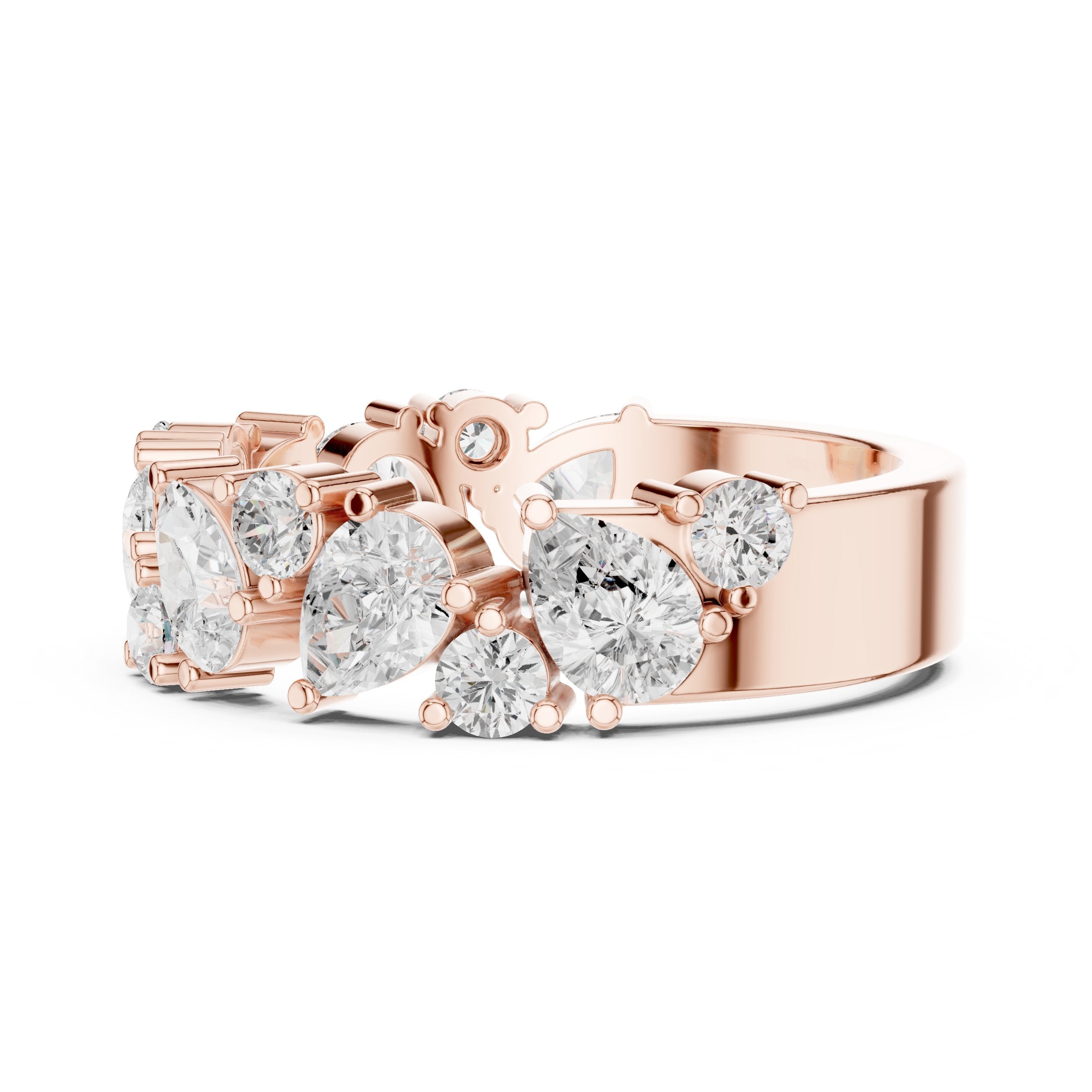 Pear and Marquise Alternating Diamond Eternity Band in Rose Gold - VYKA Diamonds