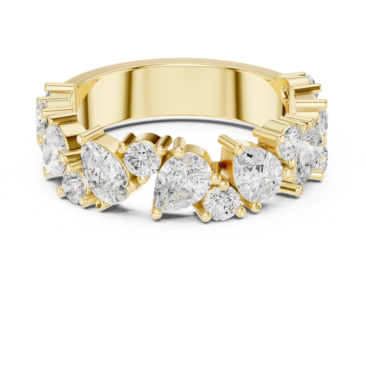 Pear and Marquise Alternating Diamond Eternity Band