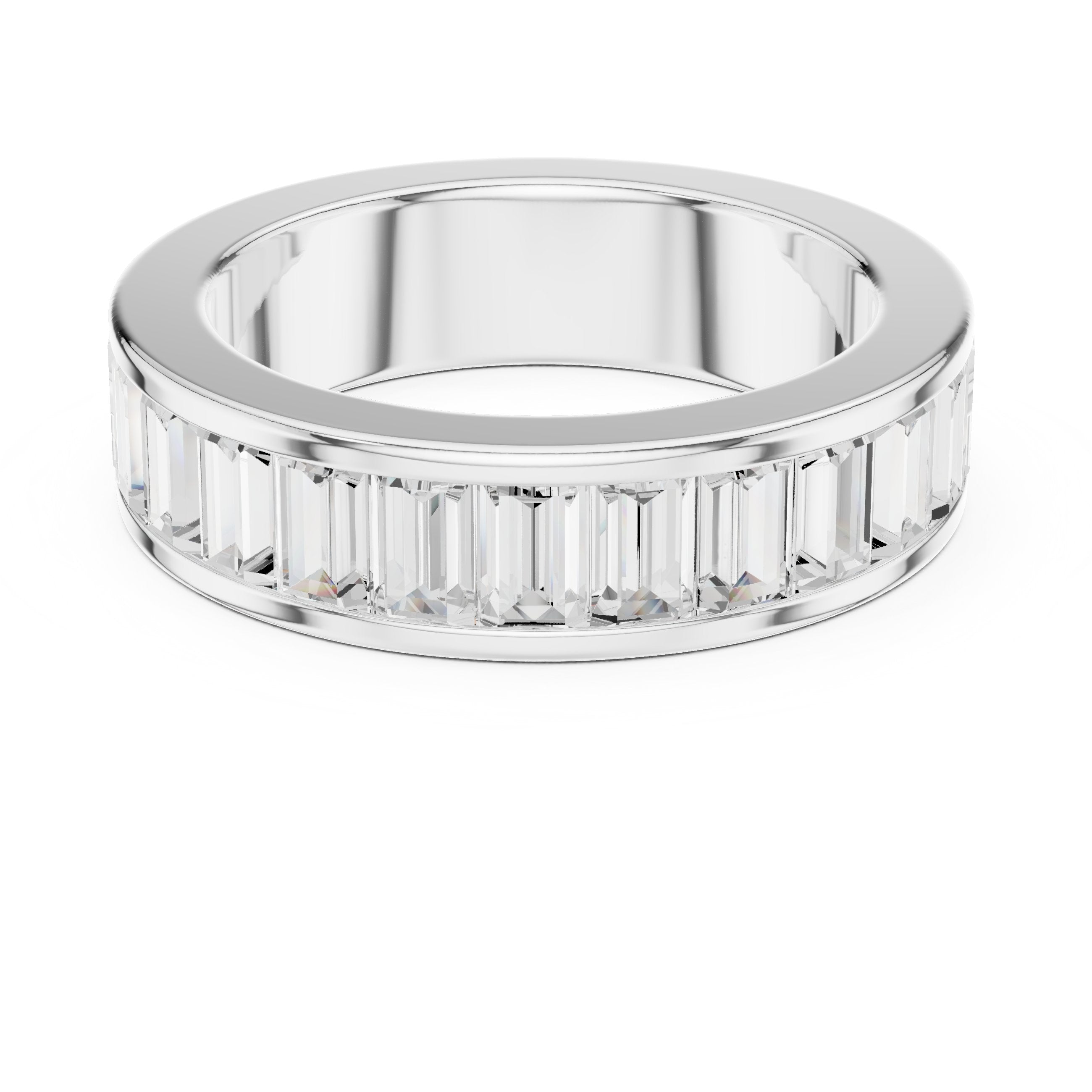 Baguette Diamond Channel Set Wedding Band in White Gold - VYKA Diamonds