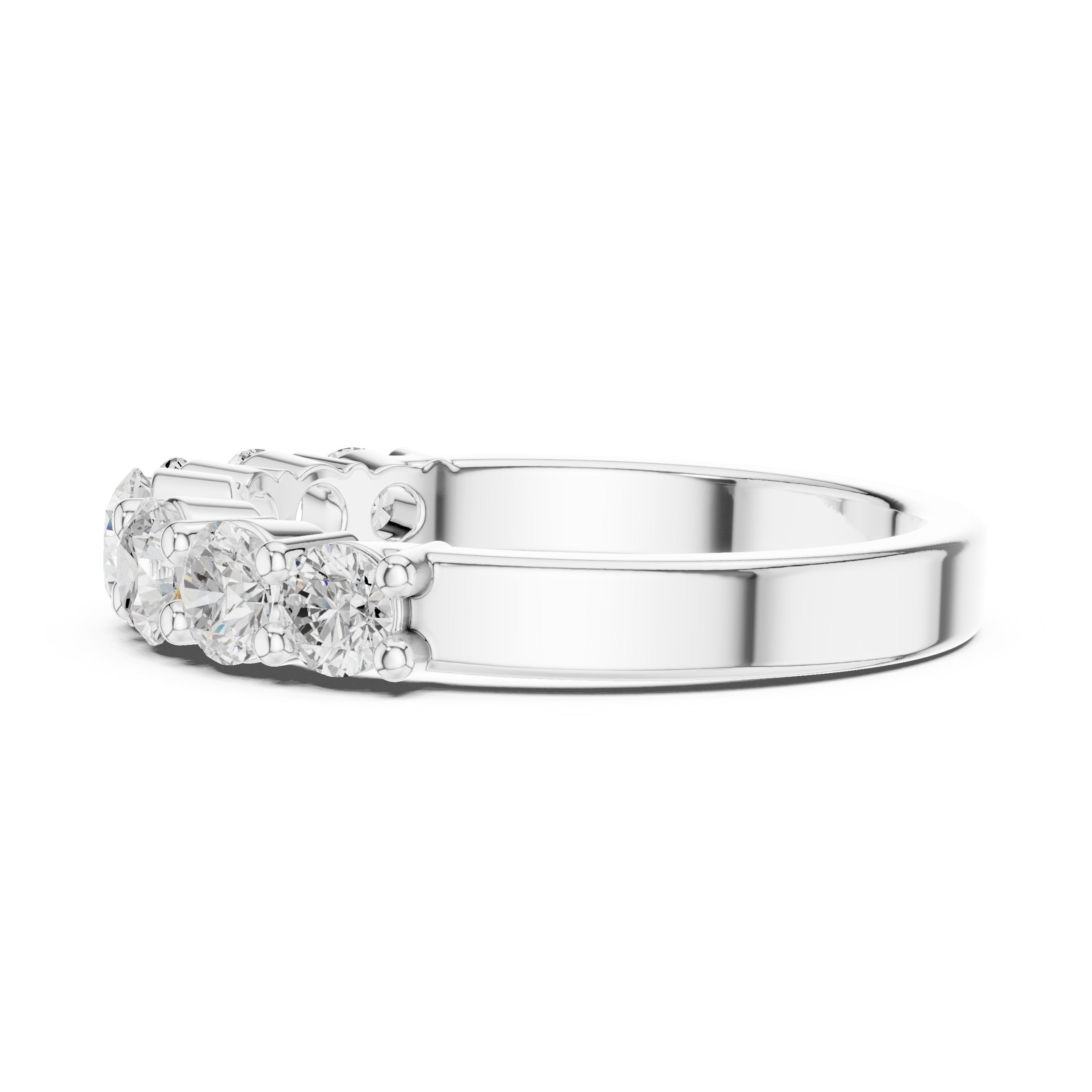 Round Diamond Seven Stone Anniversary Band in White Gold - VYKA Diamonds