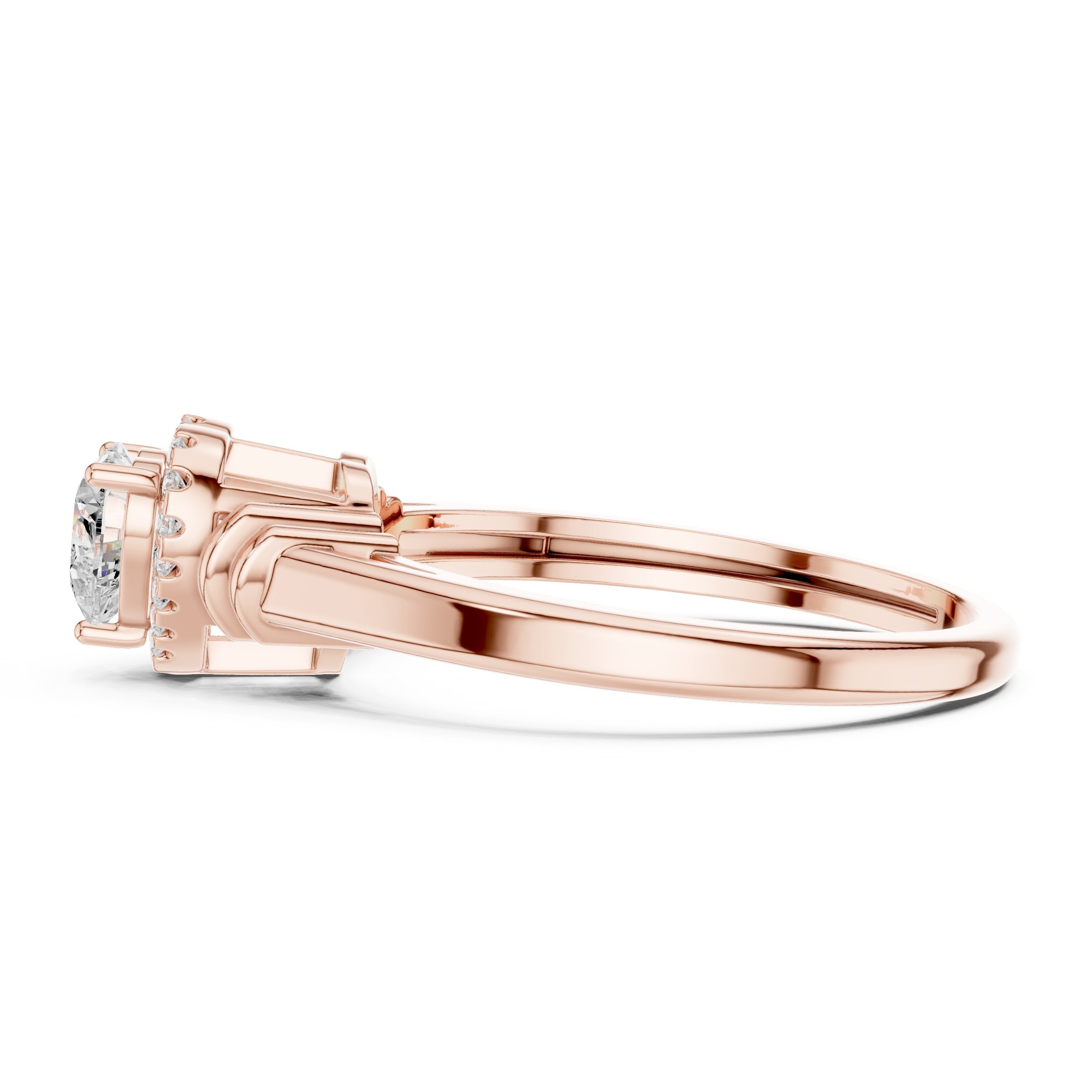 Heart Cluster Halo Diamond Engagement Ring in Rose Gold - VYKA Diamonds