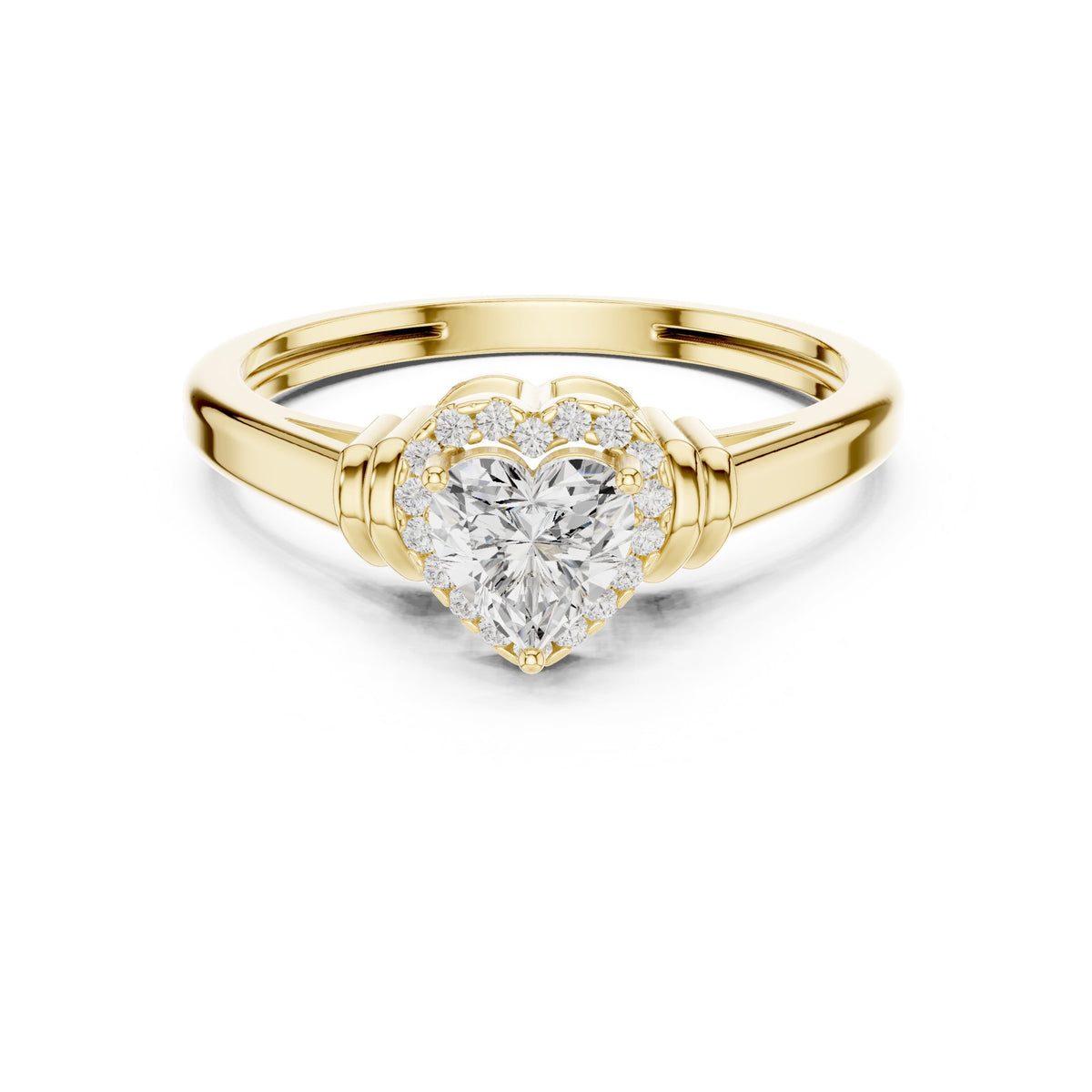 Heart Cluster Halo Diamond Engagement Ring