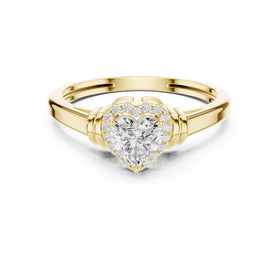 Heart Cluster Halo Diamond Engagement Ring