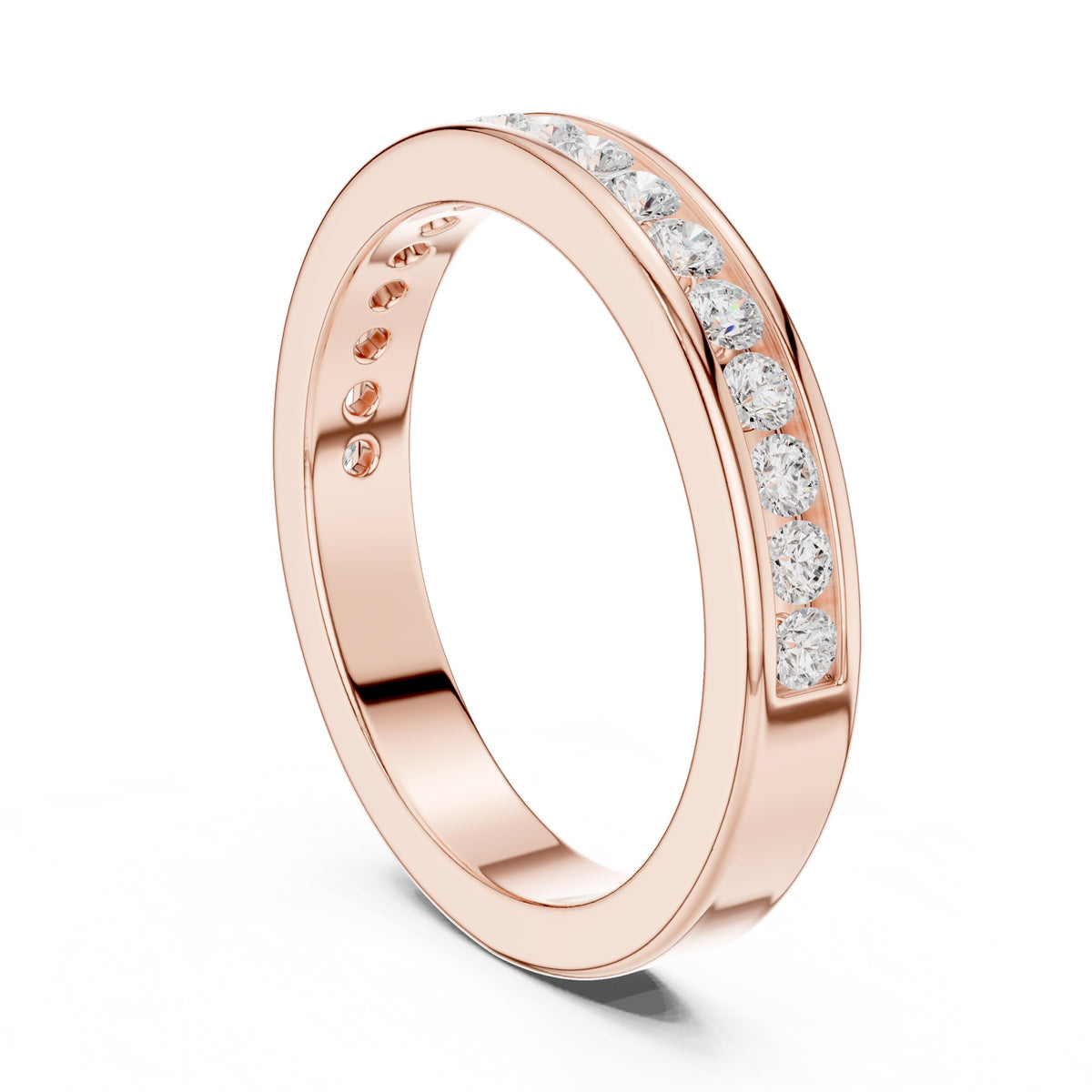 Round Diamond Channel Set Anniversary Band