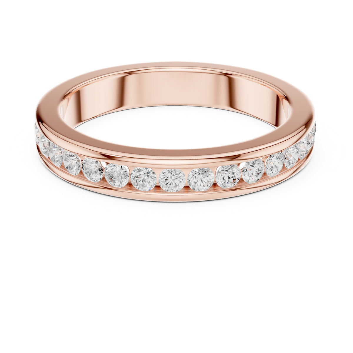Round Diamond Channel Set Anniversary Band