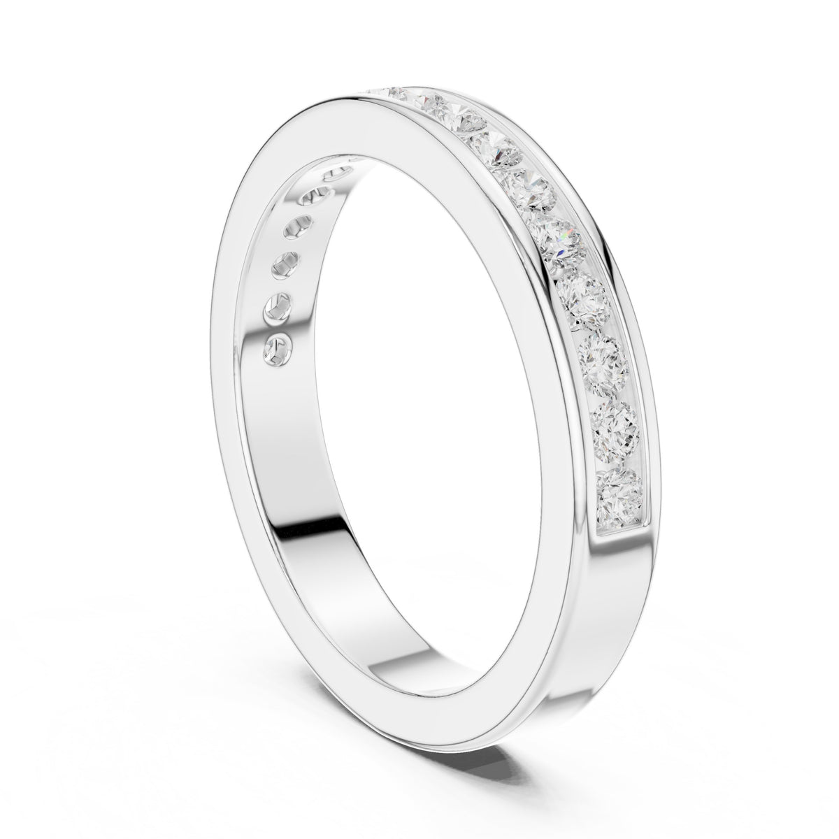 Round Diamond Channel Set Anniversary Band