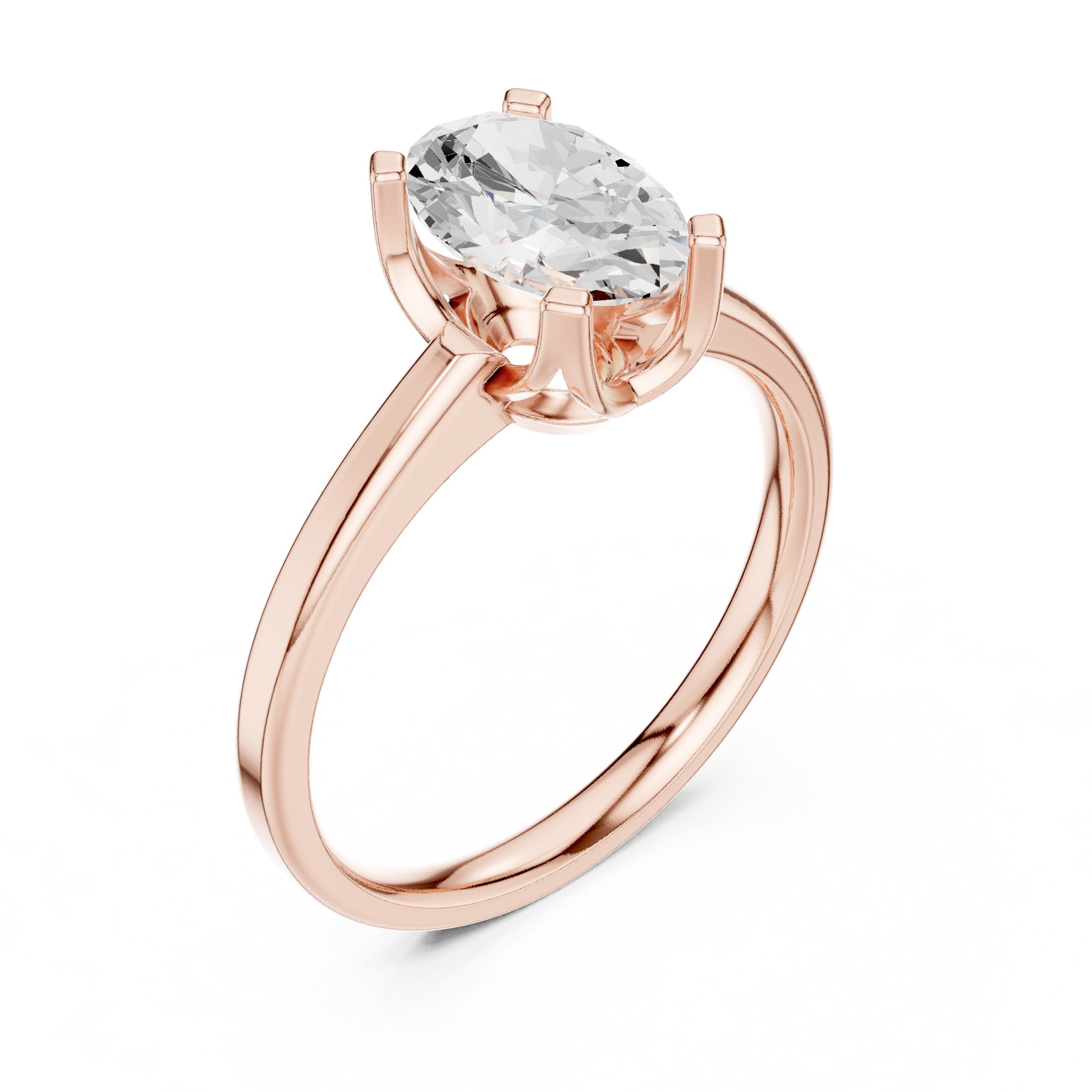 Oval Diamond Solitaire Engagement Ring in Rose Gold - VYKA Diamonds