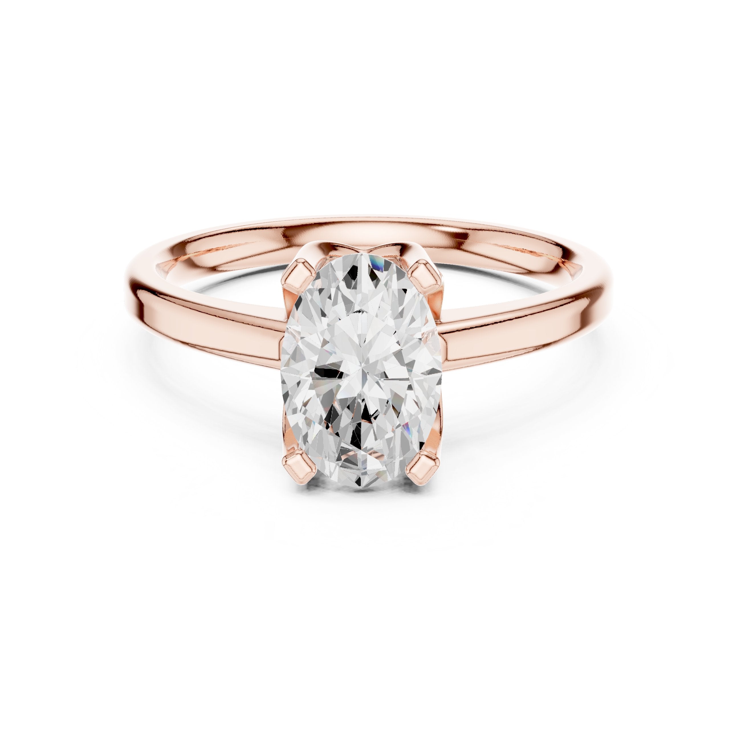 Oval Diamond Solitaire Engagement Ring in Rose Gold - VYKA Diamonds