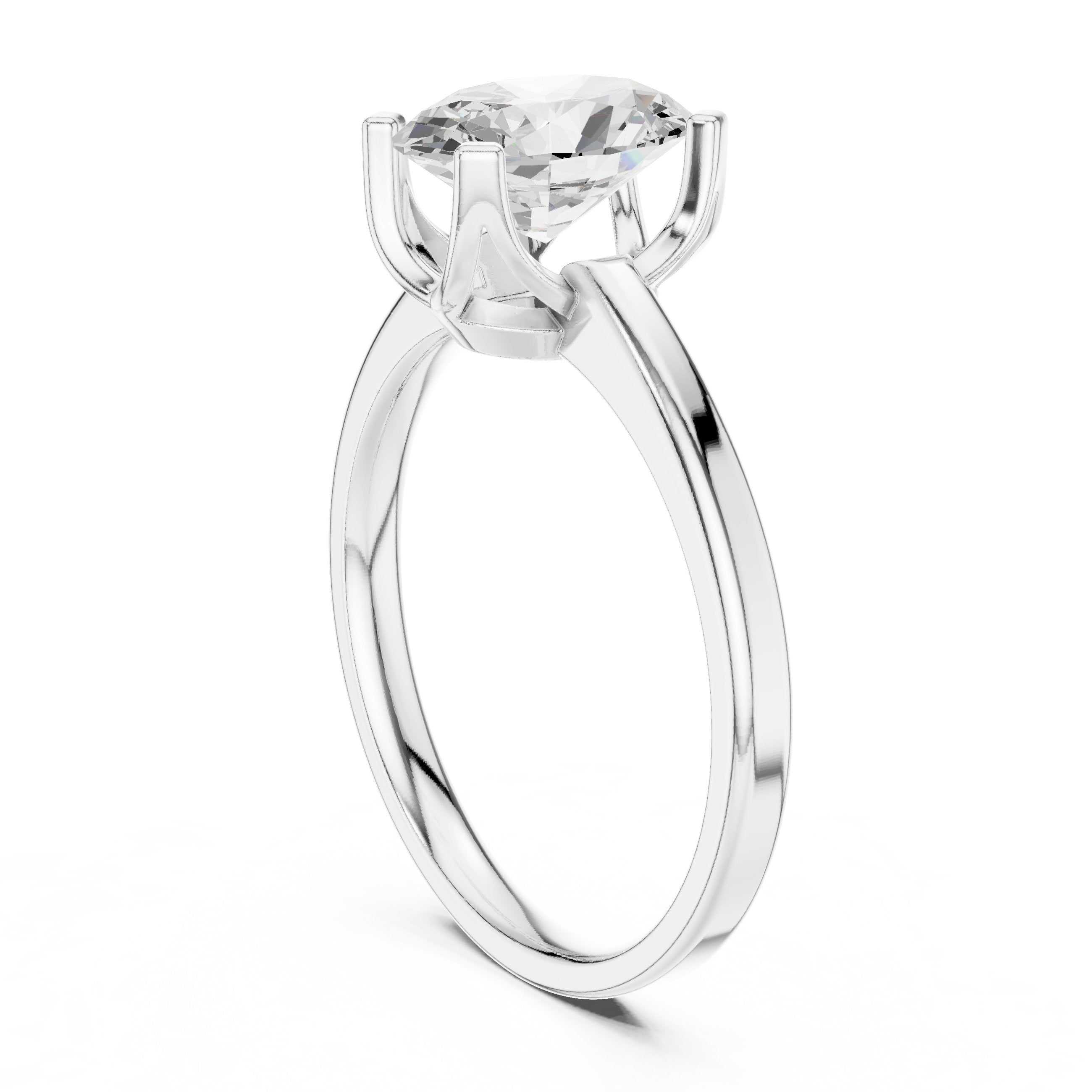 Oval Diamond Solitaire Engagement Ring in White Gold - VYKA Diamonds