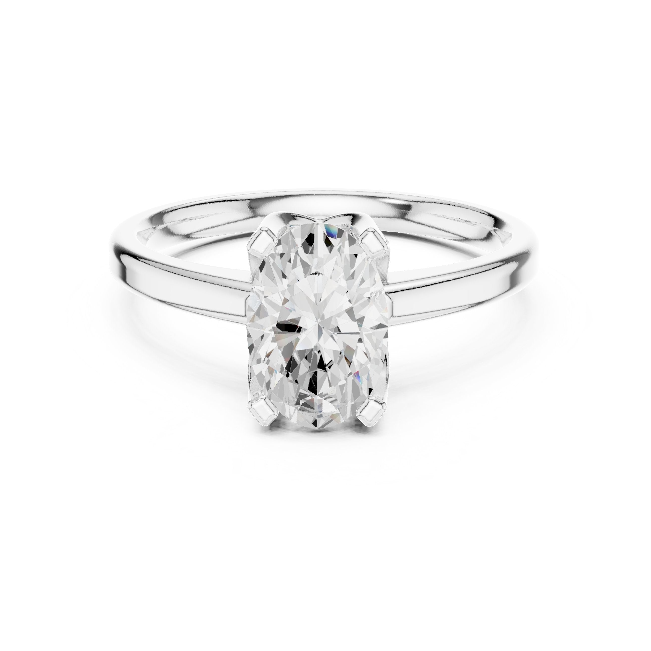 Oval Diamond Solitaire Engagement Ring in White Gold - VYKA Diamonds